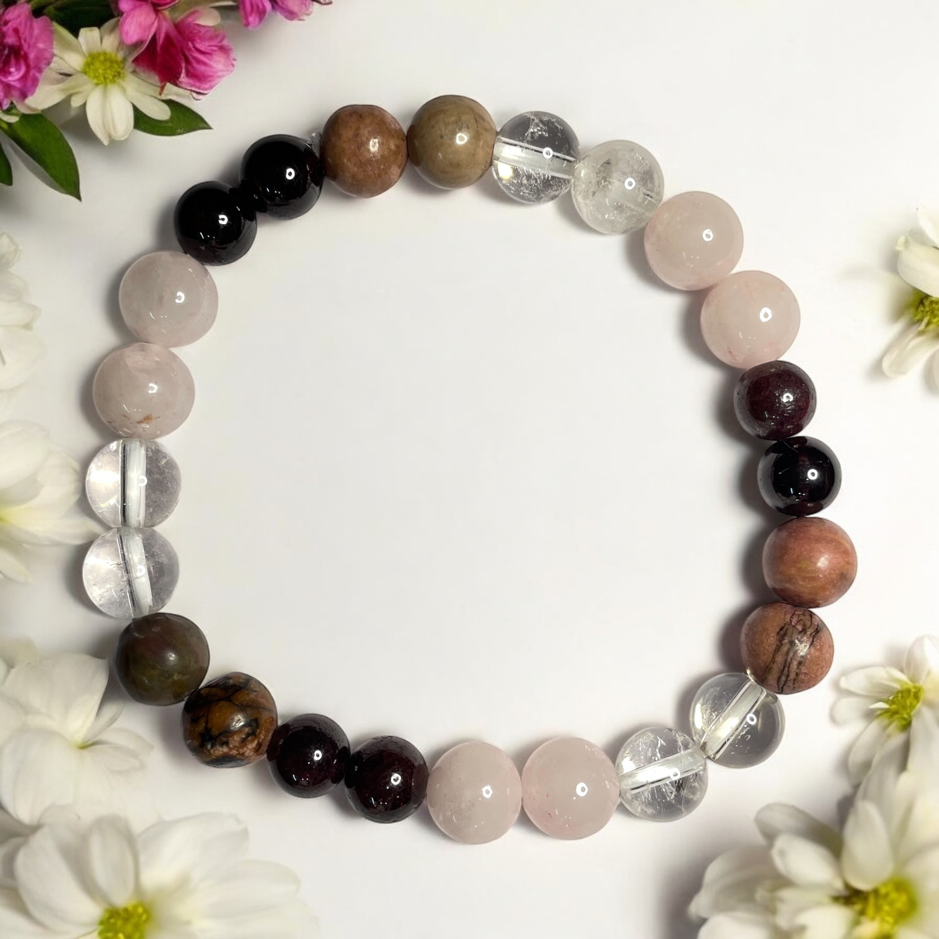 Marriage Problem & Desired Love (Advance) Remedies & Intentions Bracelet Natural Made With Original Crystal Stone for Men Women Boy Girl Unisex 8mm Beads Stretchable Brand :- Rocksmins