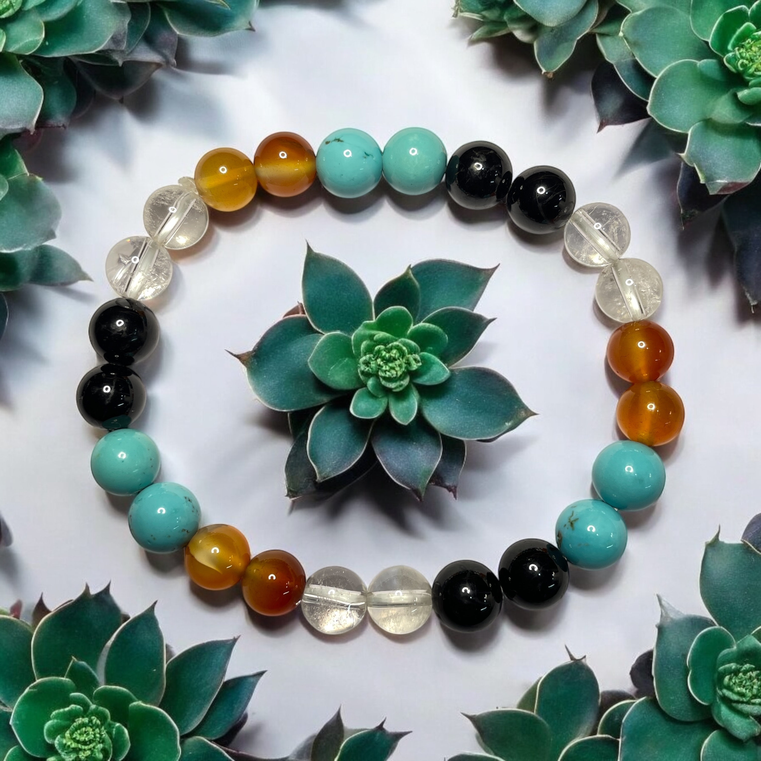 Pain Relief(Advance) Remedies & Intentions Bracelet Natural Made With Original Crystal Stone for Men Women Boy Girl Unisex 8mm Beads Stretchable Brand :- Rocksmins