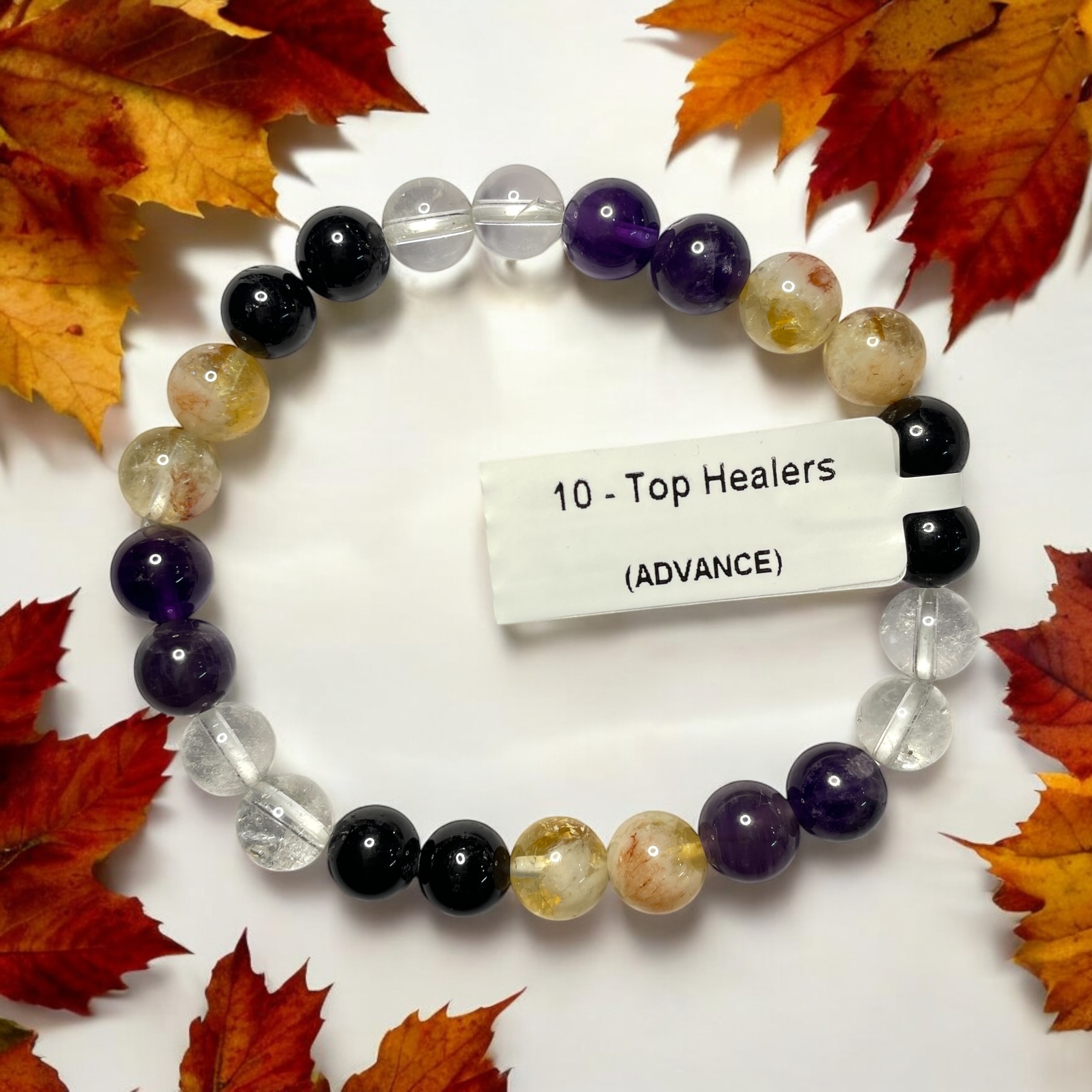 Top Healers (Advance) Remedies & Intentions Bracelet Natural Made With Original Crystal Stone for Men Women Boy Girl Unisex 8mm Beads Stretchable Brand :- Rocksmins