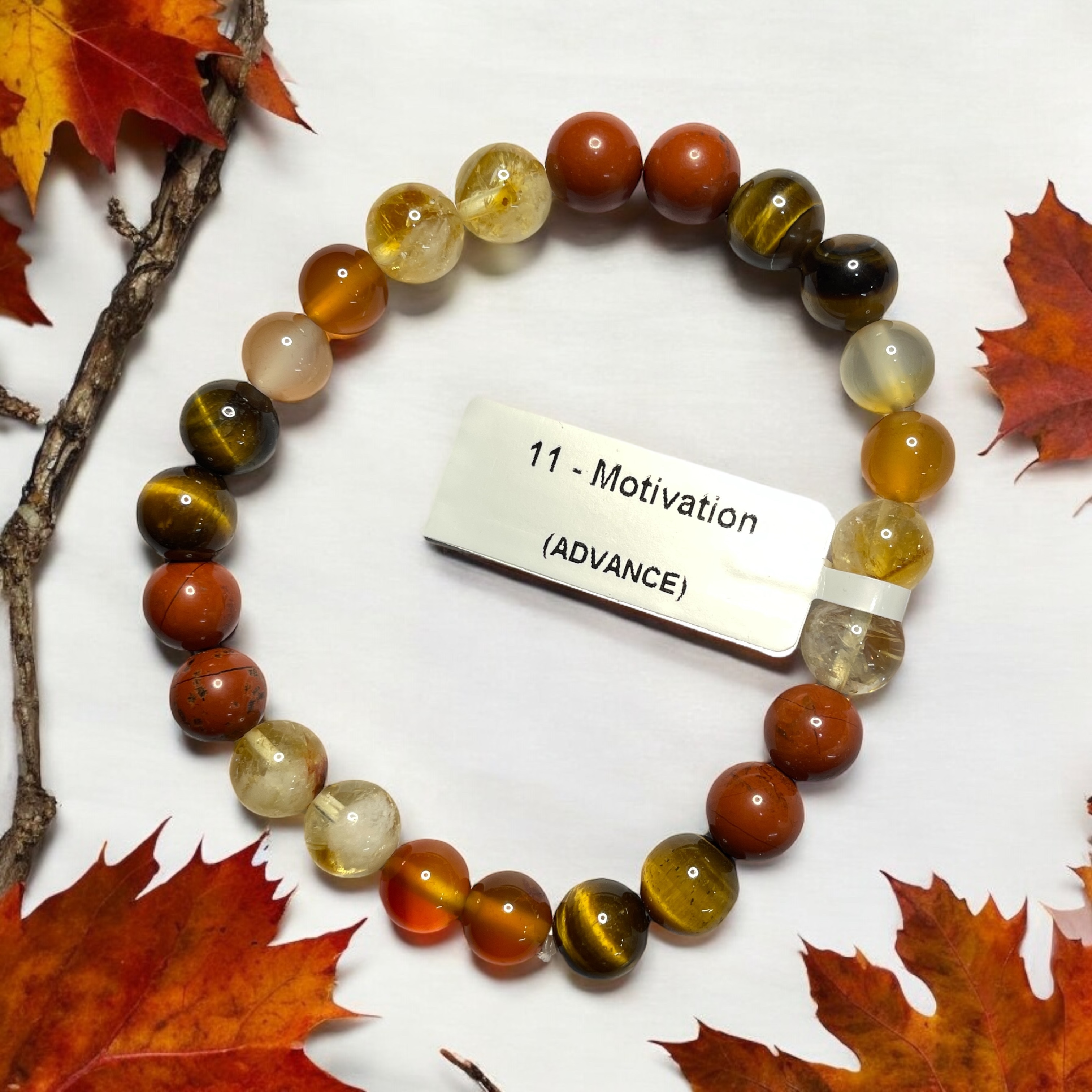 Motivation (Advance) Remedies & Intentions Bracelet Natural Made With Original Crystal Stone for Men Women Boy Girl Unisex 8mm Beads Stretchable Brand :- Rocksmins