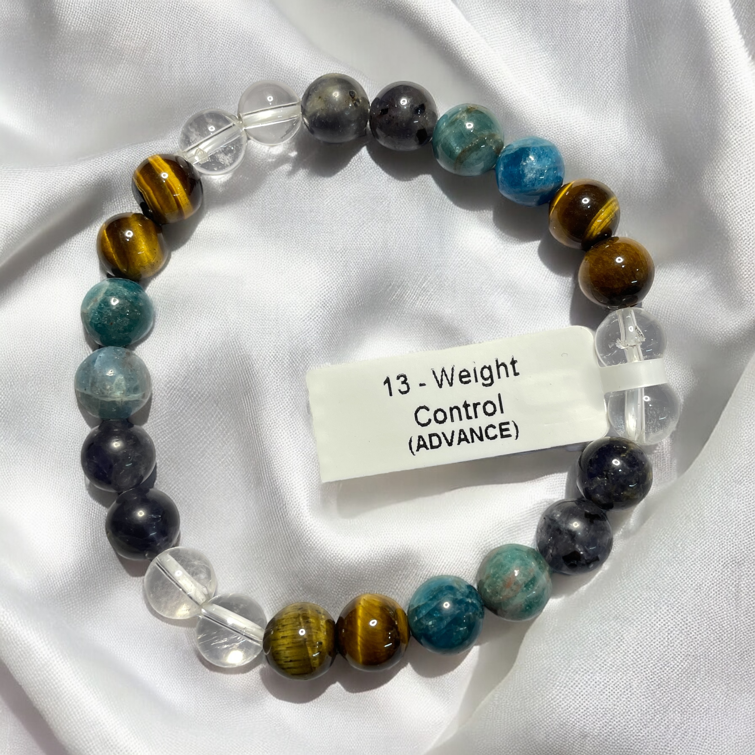 Weight Control (Advance) Remedies & Intentions Bracelet Natural Made With Original Crystal Stone for Men Women Boy Girl Unisex 8mm Beads Stretchable Brand :- Rocksmins