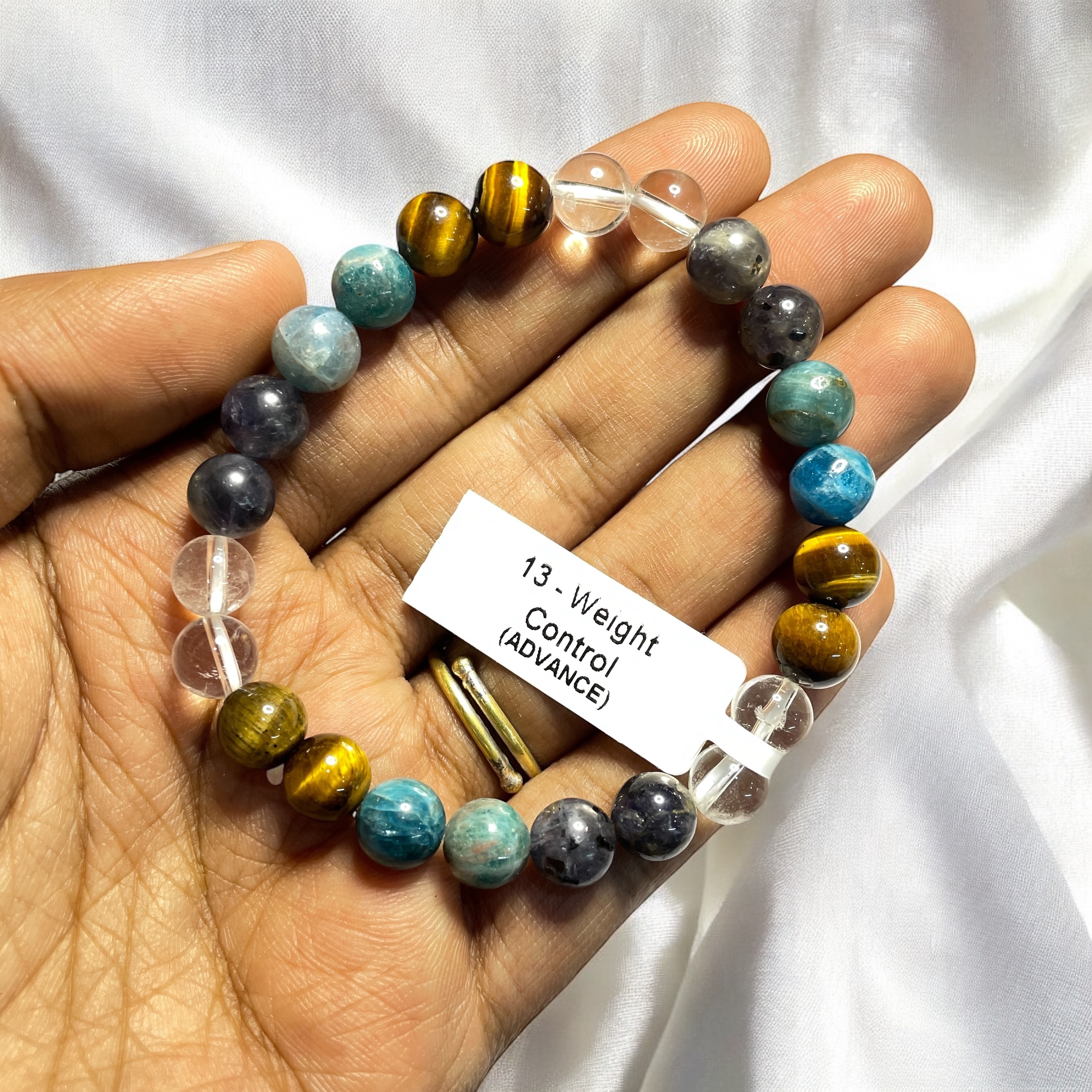 Weight Control (Advance) Remedies & Intentions Bracelet Natural Made With Original Crystal Stone for Men Women Boy Girl Unisex 8mm Beads Stretchable Brand :- Rocksmins