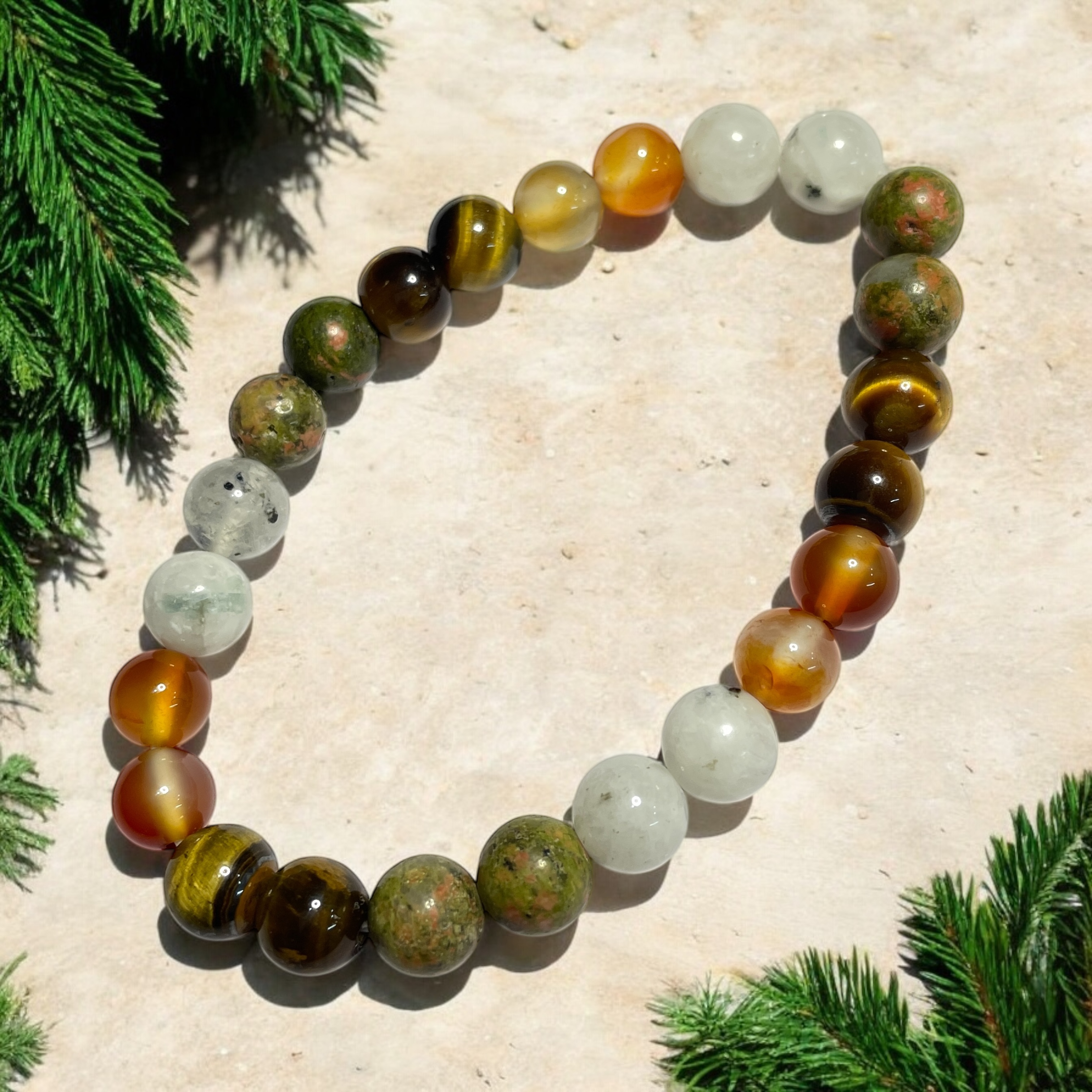 Weight Gain (Advance) Remedies & Intentions Bracelet Natural Made With Original Crystal Stone for Men Women Boy Girl Unisex 8mm Beads Stretchable Brand :- Rocksmins