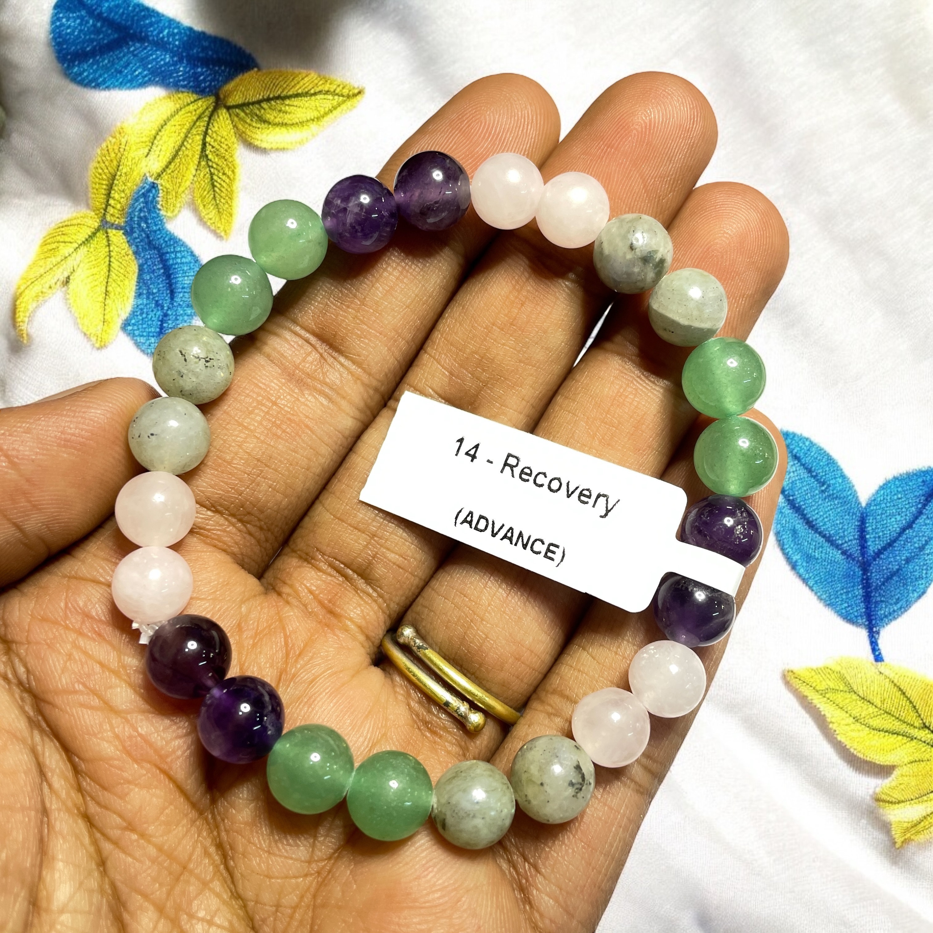 Recovery (Advance) Remedies & Intentions Bracelet Natural Made With Original Crystal Stone for Men Women Boy Girl Unisex 8mm Beads Stretchable Brand :- Rocksmins