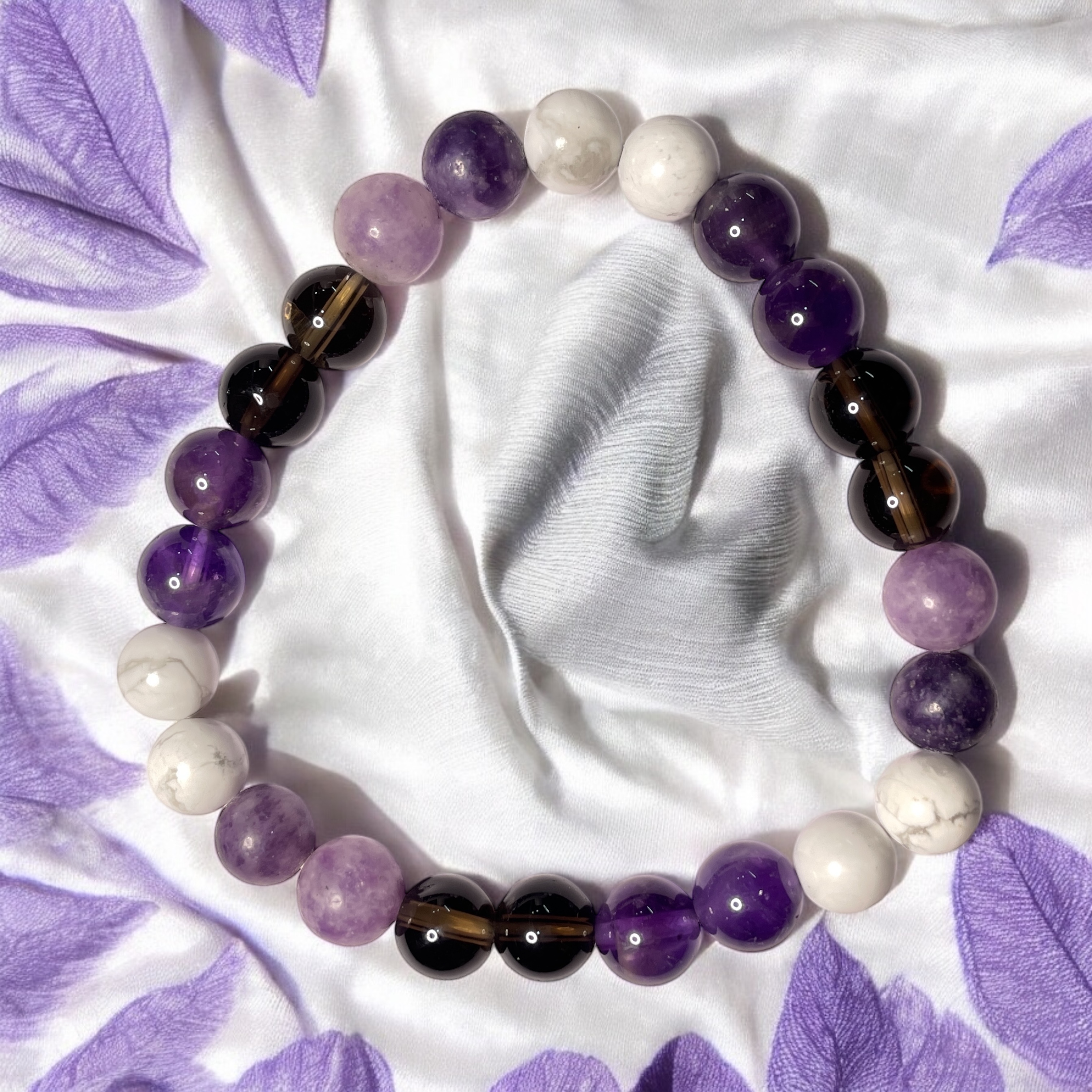 Good Sleep (Advance) Remedies & Intentions Bracelet Natural Made With Original Crystal Stone for Men Women Boy Girl Unisex 8mm Beads Stretchable Brand :- Rocksmins