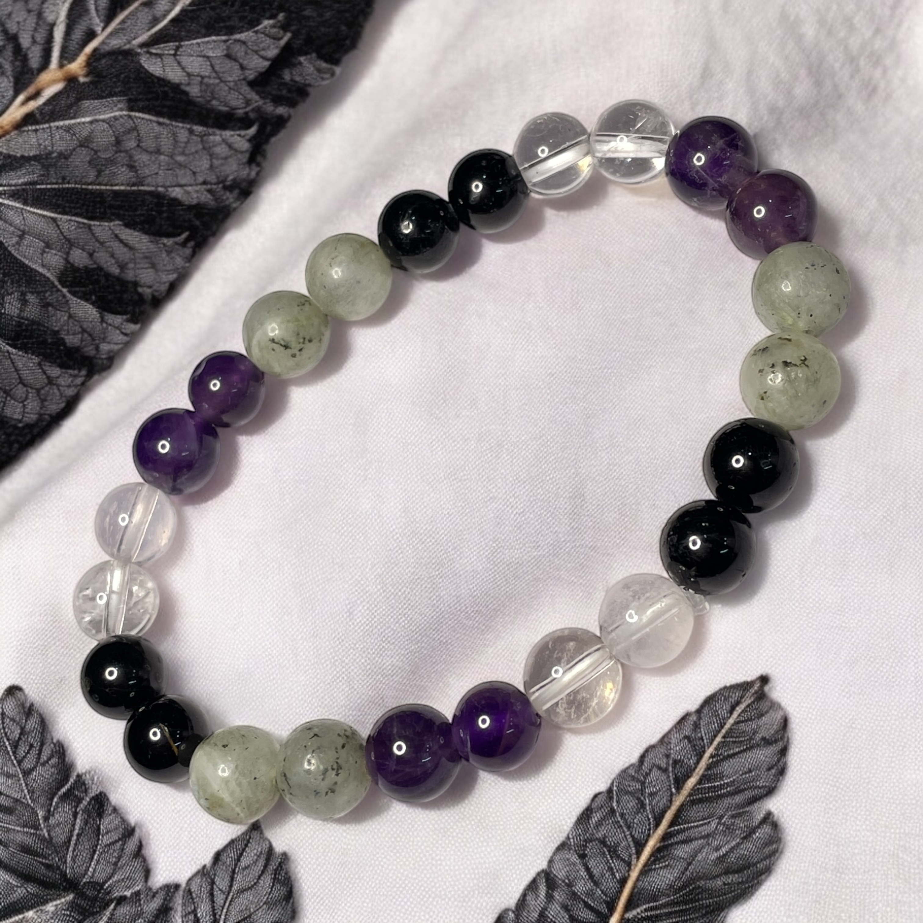 Protection (Advance) Remedies & Intentions Bracelet Natural Made With Original Crystal Stone for Men Women Boy Girl Unisex 8mm Beads Stretchable Brand :- Rocksmins