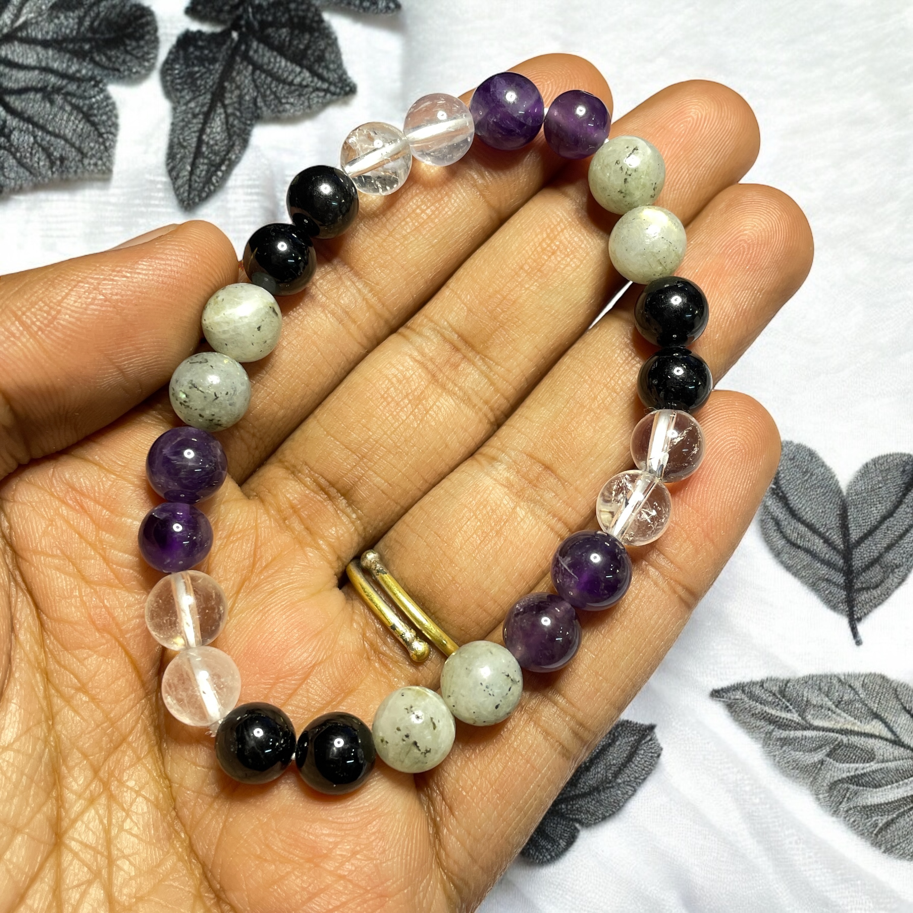 Protection (Advance) Remedies & Intentions Bracelet Natural Made With Original Crystal Stone for Men Women Boy Girl Unisex 8mm Beads Stretchable Brand :- Rocksmins