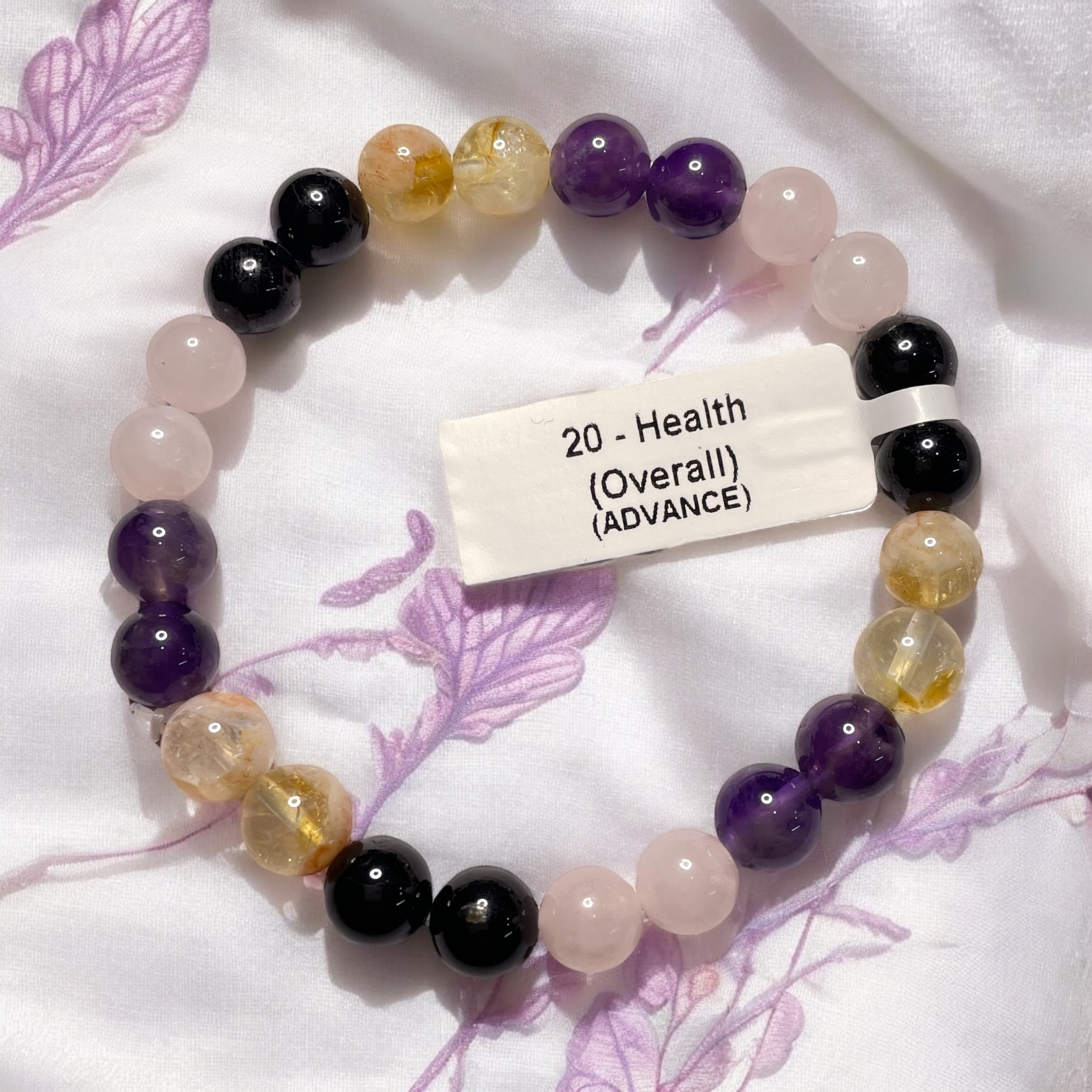 Health (Overall) & Longevity (Advance) Remedies & Intentions Bracelet Natural Made With Original Crystal Stone for Men Women Boy Girl Unisex 8mm Beads Stretchable Brand :- Rocksmins