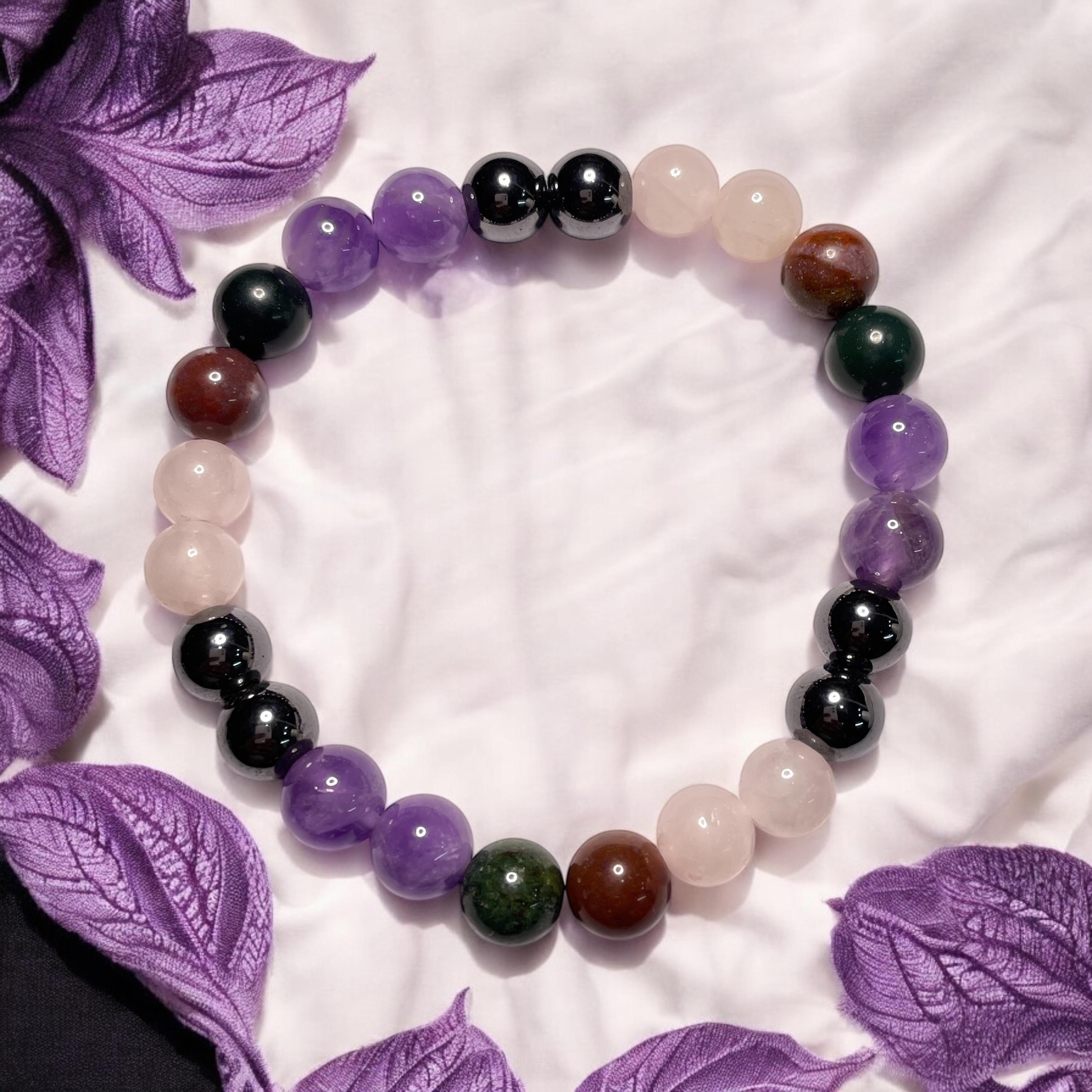 Blood Pressure Relief (Advance) Remedies & Intentions Bracelet Natural Made With Original Crystal Stone for Men Women Boy Girl Unisex 8mm Beads Stretchable Brand :- Rocksmins