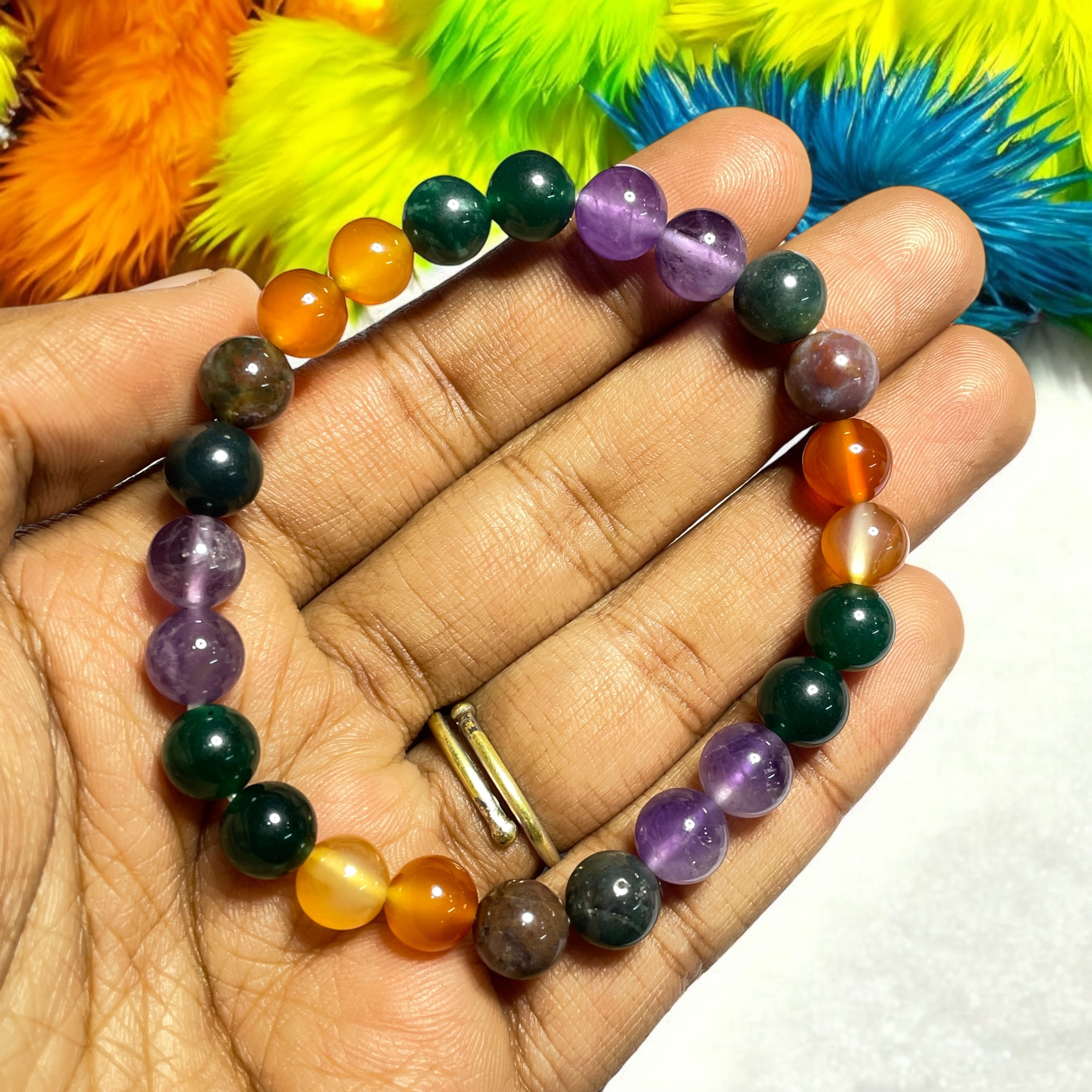 Kidney Health (Overall) (Advance) Remedies & Intentions Bracelet Natural Made With Original Crystal Stone for Men Women Boy Girl Unisex 8mm Beads Stretchable Brand :- Rocksmins