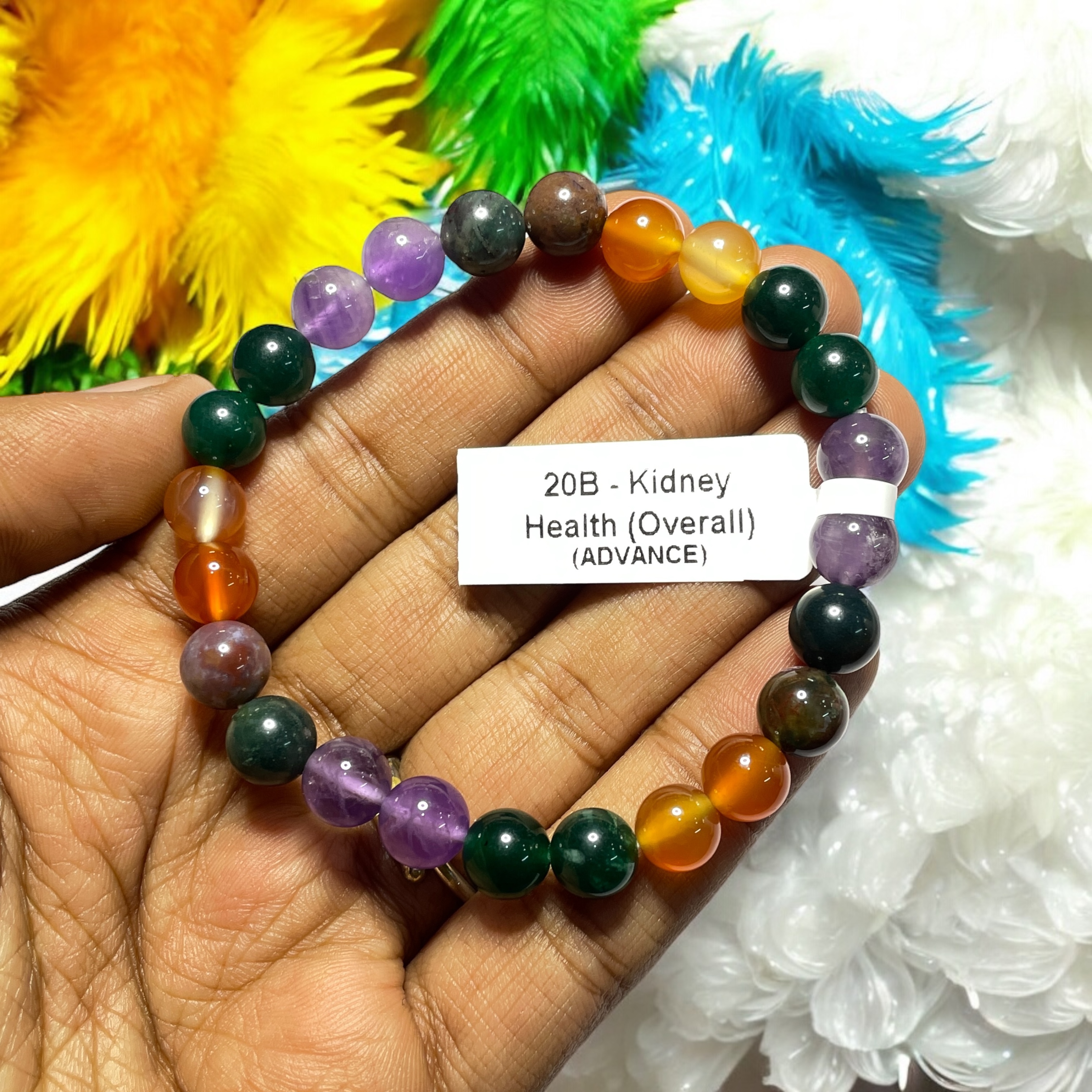 Kidney Health (Overall) (Advance) Remedies & Intentions Bracelet Natural Made With Original Crystal Stone for Men Women Boy Girl Unisex 8mm Beads Stretchable Brand :- Rocksmins