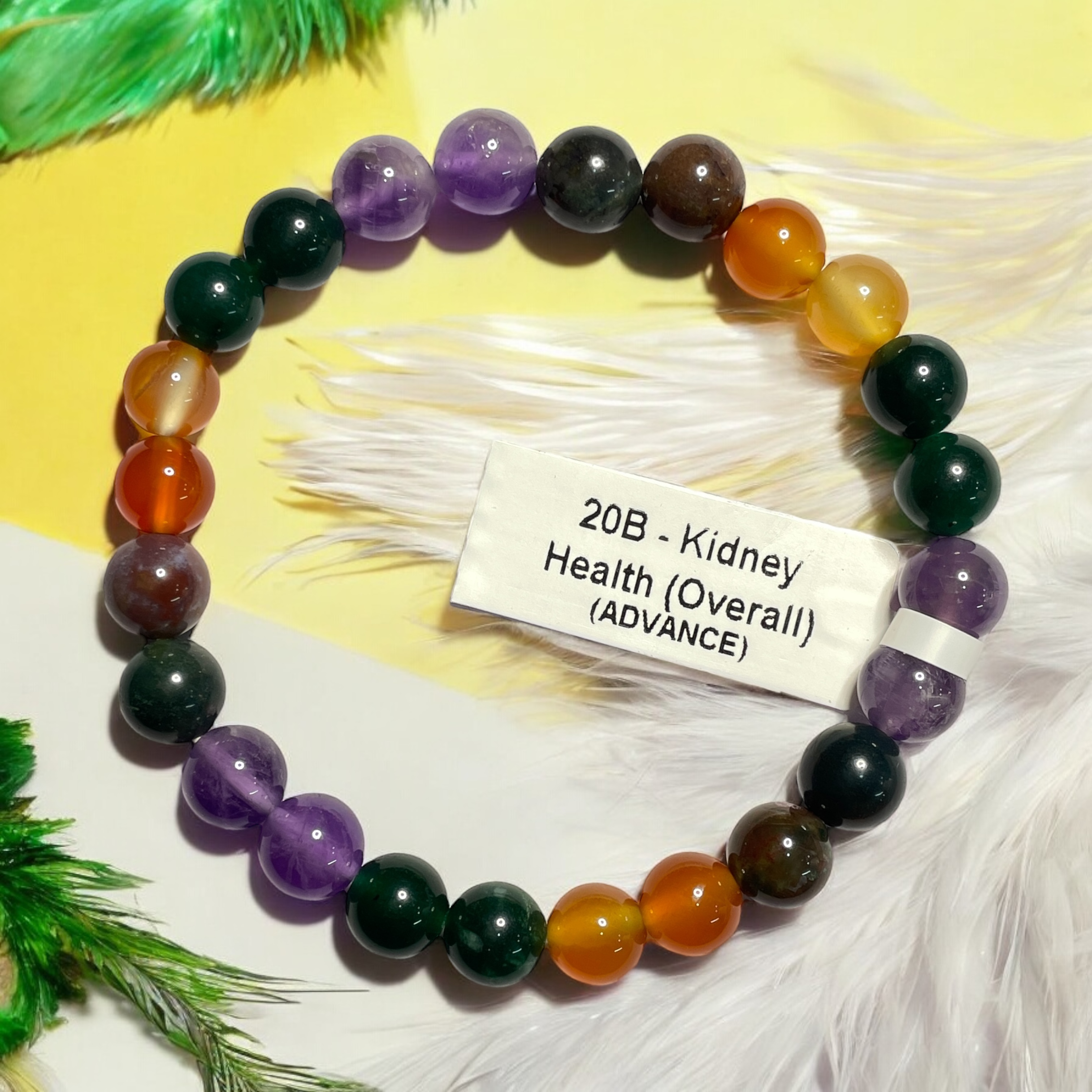 Kidney Health (Overall) (Advance) Remedies & Intentions Bracelet Natural Made With Original Crystal Stone for Men Women Boy Girl Unisex 8mm Beads Stretchable Brand :- Rocksmins