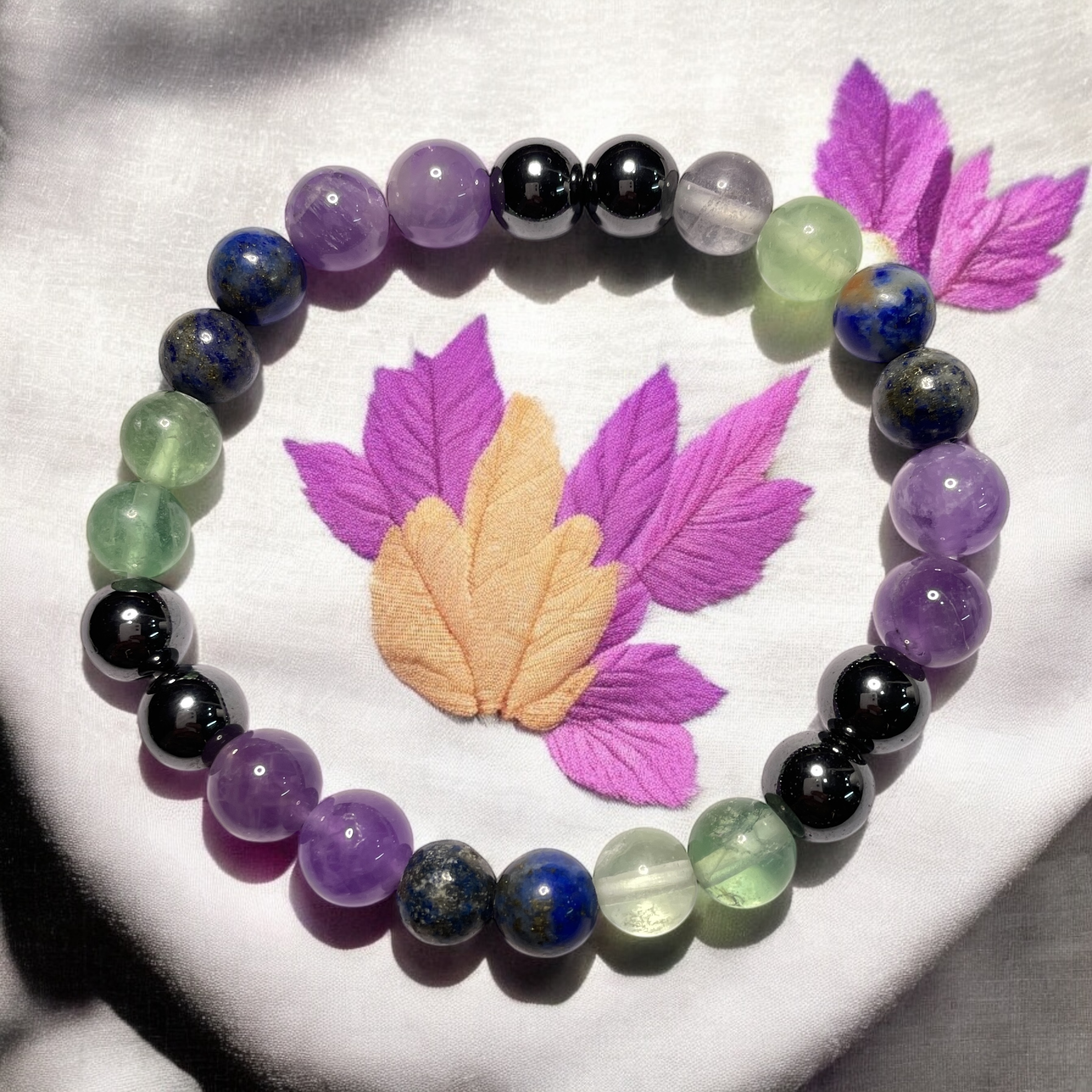 Migraine & Headache (Advance) Remedies & Intentions Bracelet Natural Made With Original Crystal Stone for Men Women Boy Girl Unisex 8mm Beads Stretchable Brand :- Rocksmins