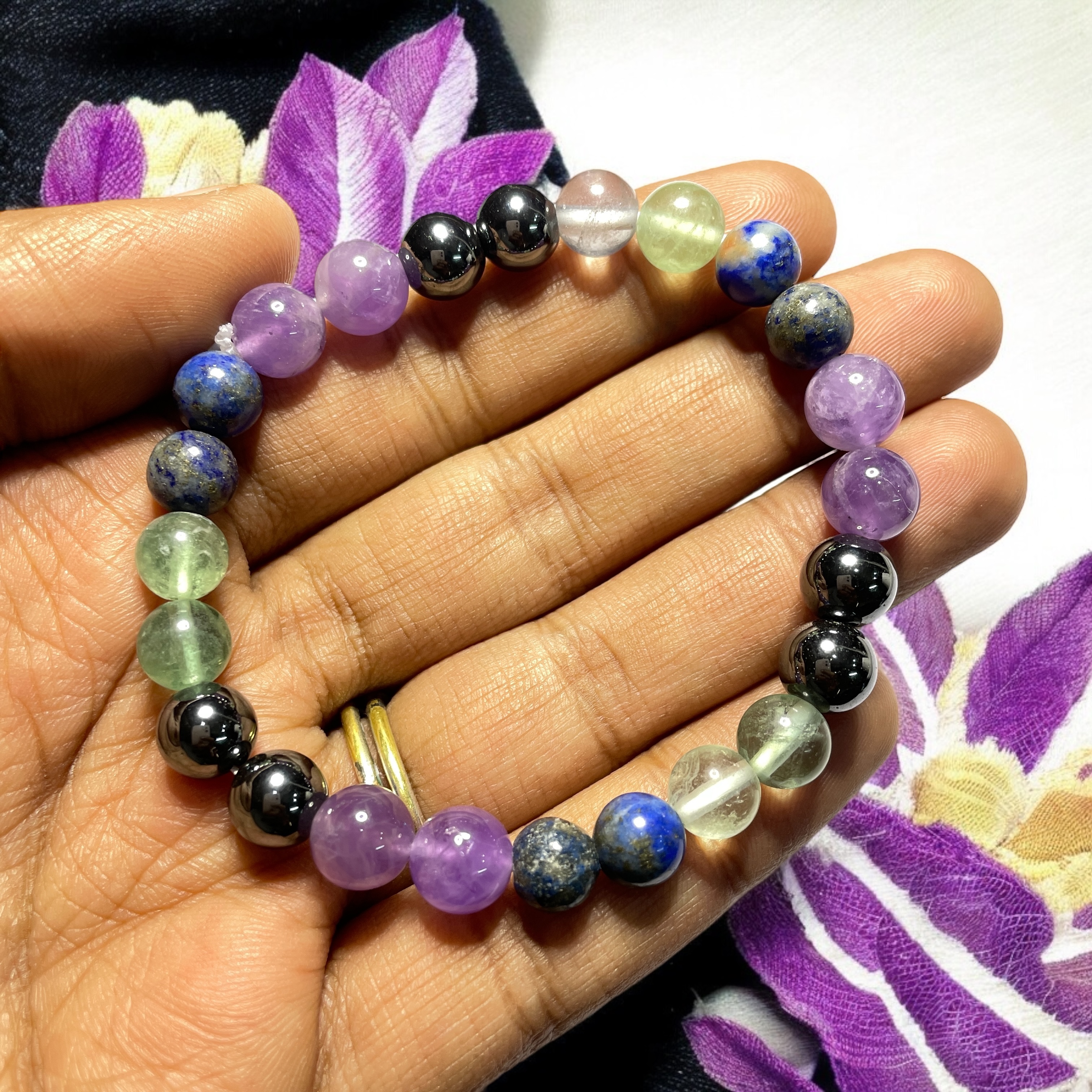 Migraine & Headache (Advance) Remedies & Intentions Bracelet Natural Made With Original Crystal Stone for Men Women Boy Girl Unisex 8mm Beads Stretchable Brand :- Rocksmins