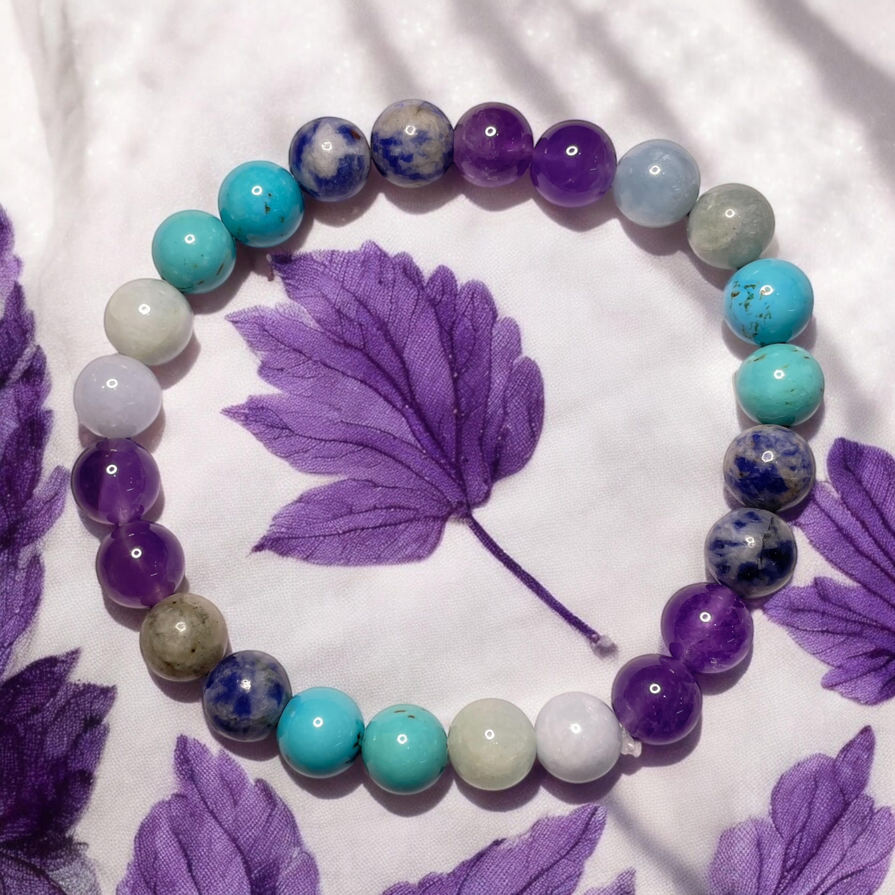 Thyroid (Advance) Remedies & Intentions Bracelet Natural Made With Original Crystal Stone for Men Women Boy Girl Unisex 8mm Beads Stretchable Brand :- Rocksmins