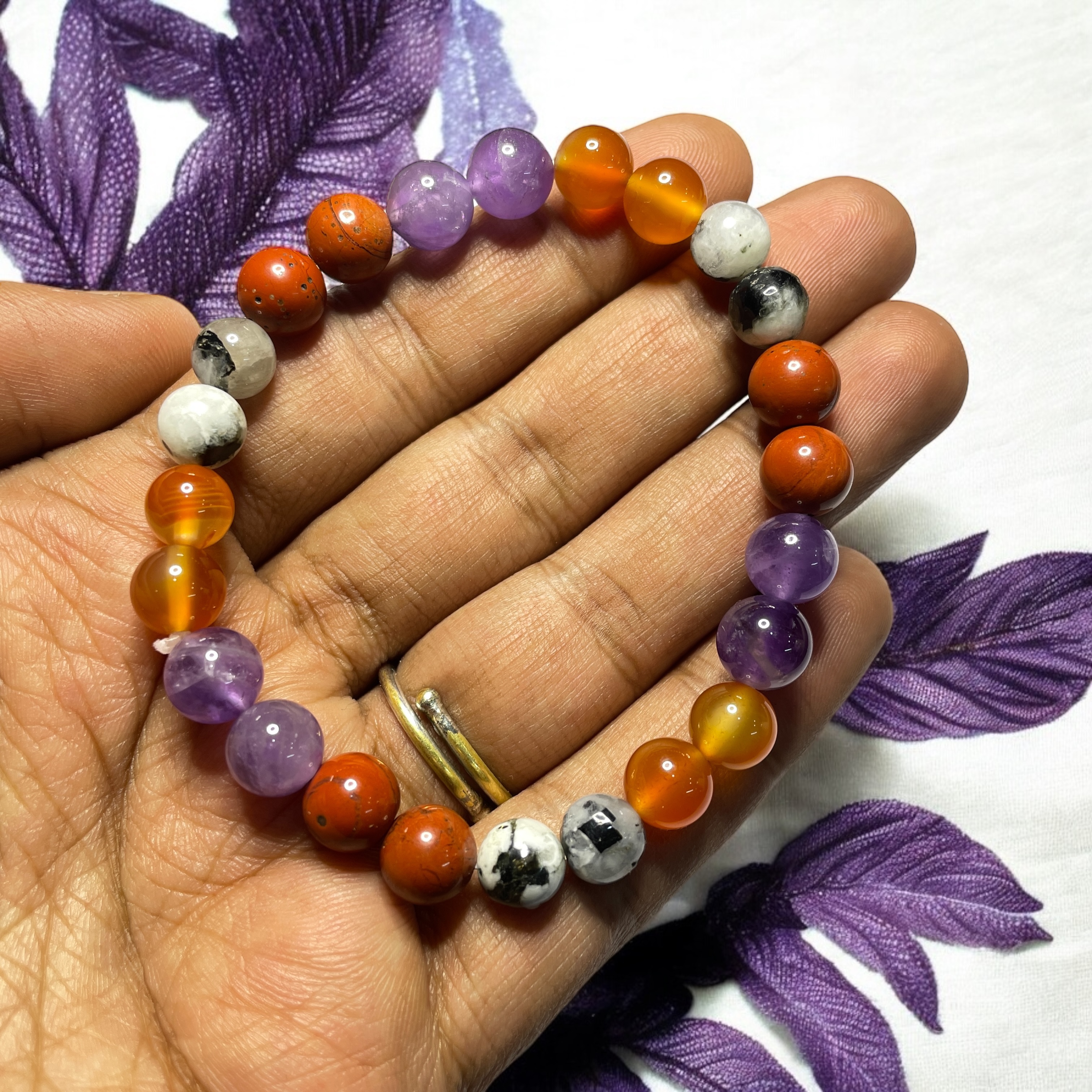 PCOD - PCOS Pregnancy (Advance) Remedies & Intentions Bracelet Natural Made With Original Crystal Stone for Men Women Boy Girl Unisex 8mm Beads Stretchable Brand :- Rocksmins