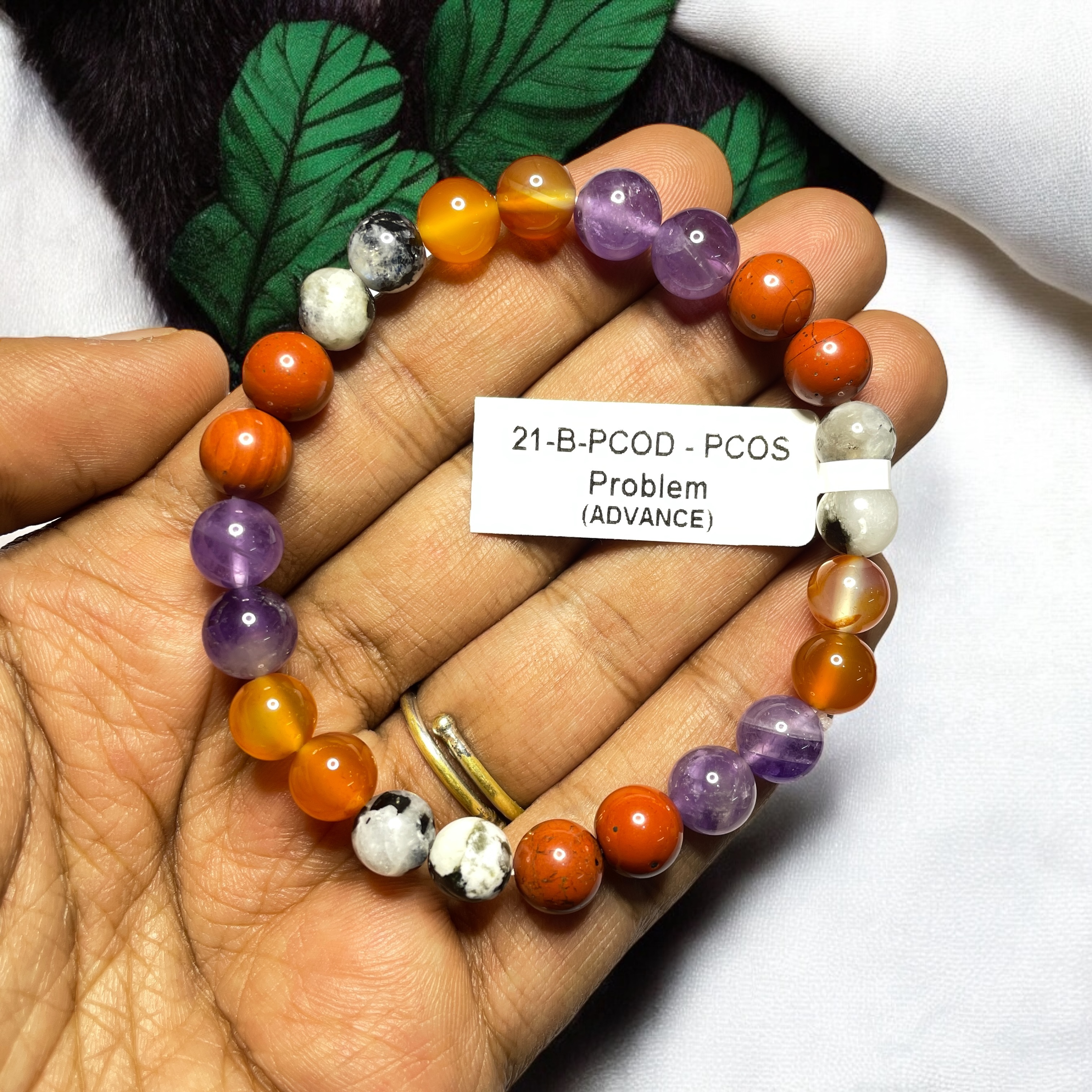 PCOD - PCOS Pregnancy (Advance) Remedies & Intentions Bracelet Natural Made With Original Crystal Stone for Men Women Boy Girl Unisex 8mm Beads Stretchable Brand :- Rocksmins
