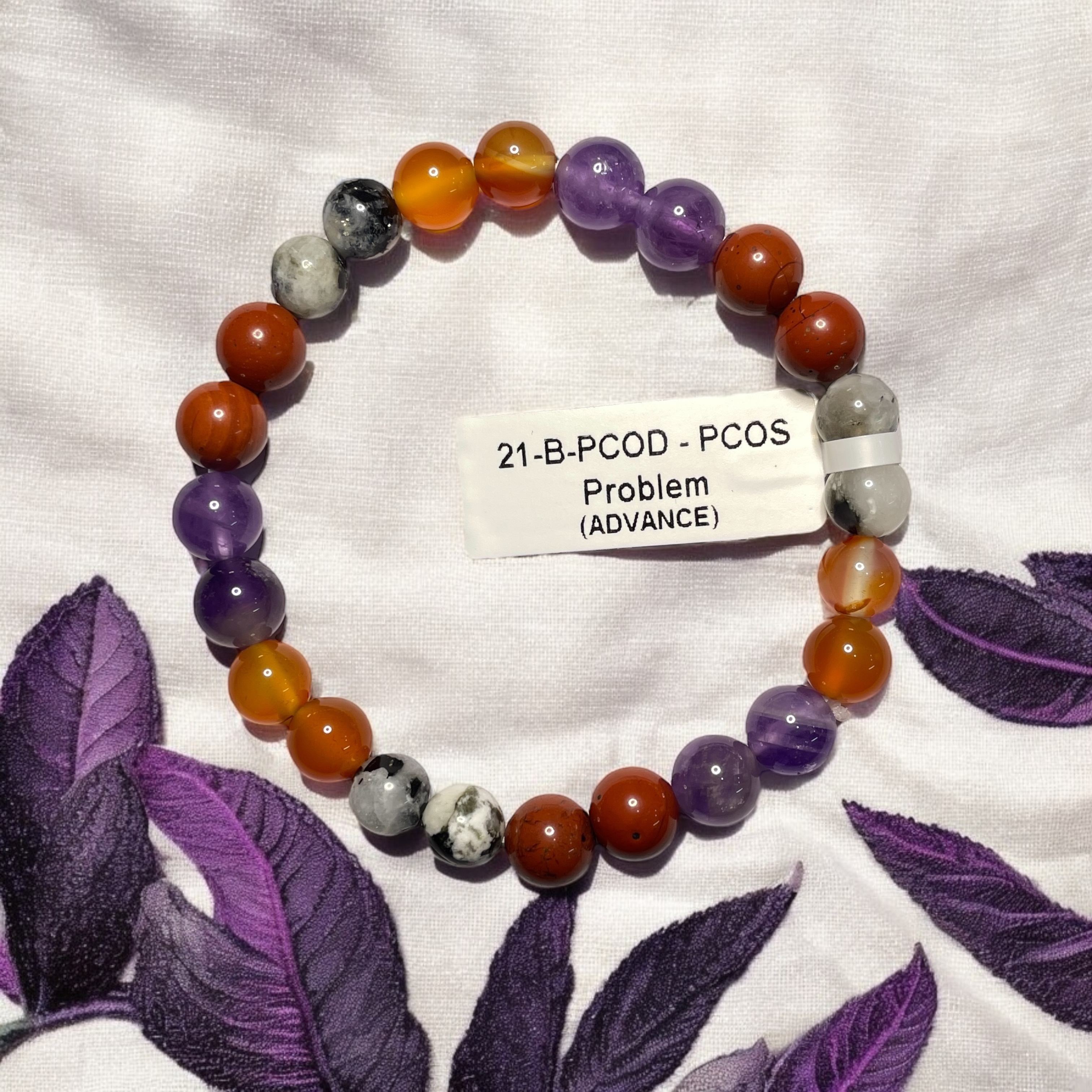 PCOD - PCOS Pregnancy (Advance) Remedies & Intentions Bracelet Natural Made With Original Crystal Stone for Men Women Boy Girl Unisex 8mm Beads Stretchable Brand :- Rocksmins
