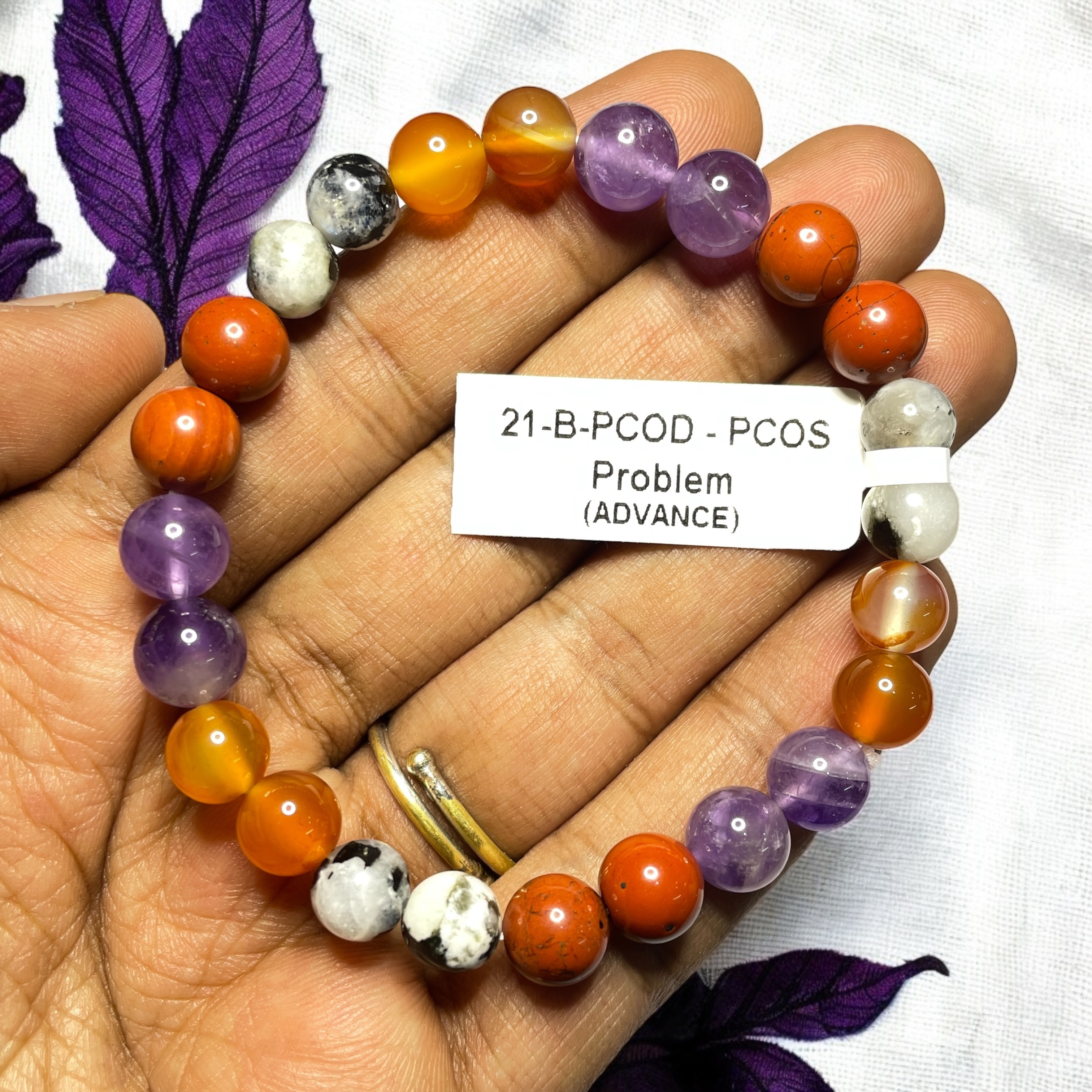 PCOD - PCOS Pregnancy (Advance) Remedies & Intentions Bracelet Natural Made With Original Crystal Stone for Men Women Boy Girl Unisex 8mm Beads Stretchable Brand :- Rocksmins