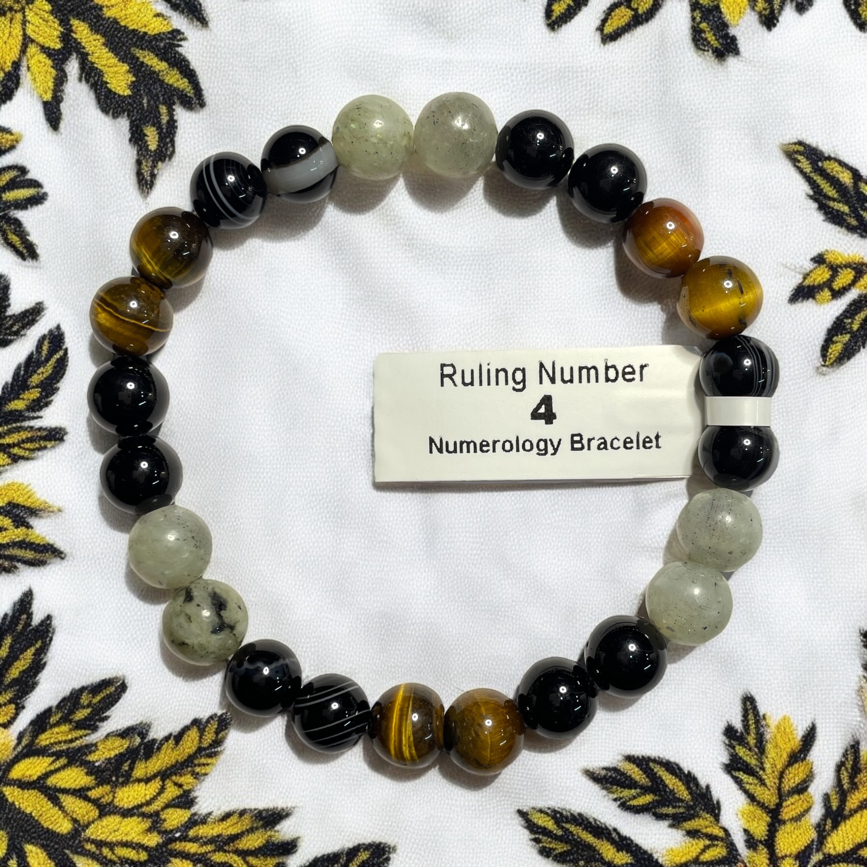 Ruling Number 4 Numerology Bracelet Natural Made With Original Crystal Stone for Men Women Boy Girl Unisex 8mm Beads Stretchable Brand :- Rocksmins