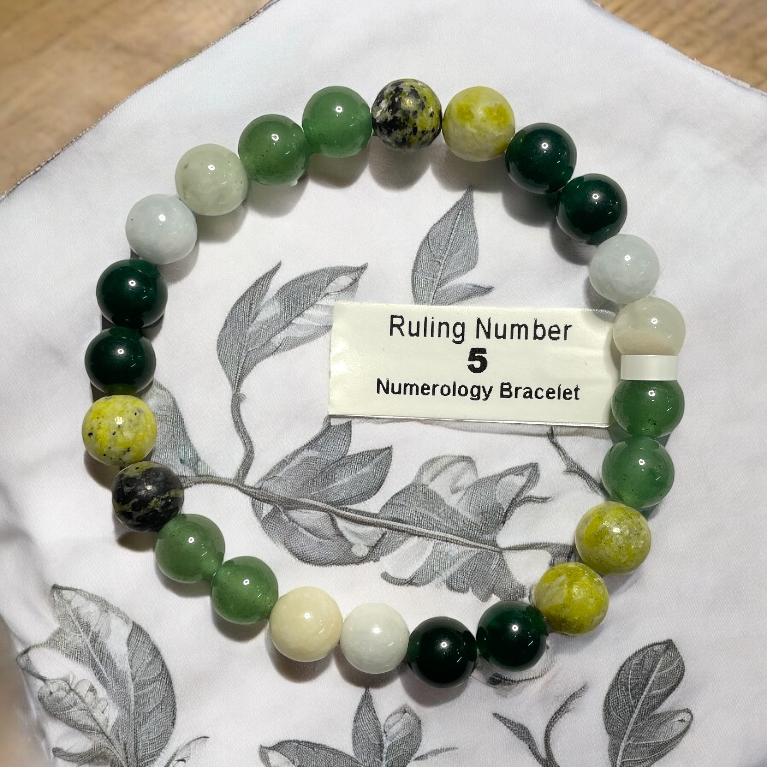 Ruling Number 5 Numerology Bracelet Natural Made With Original Crystal Stone for Men Women Boy Girl Unisex 8mm Beads Stretchable Brand :- Rocksmins