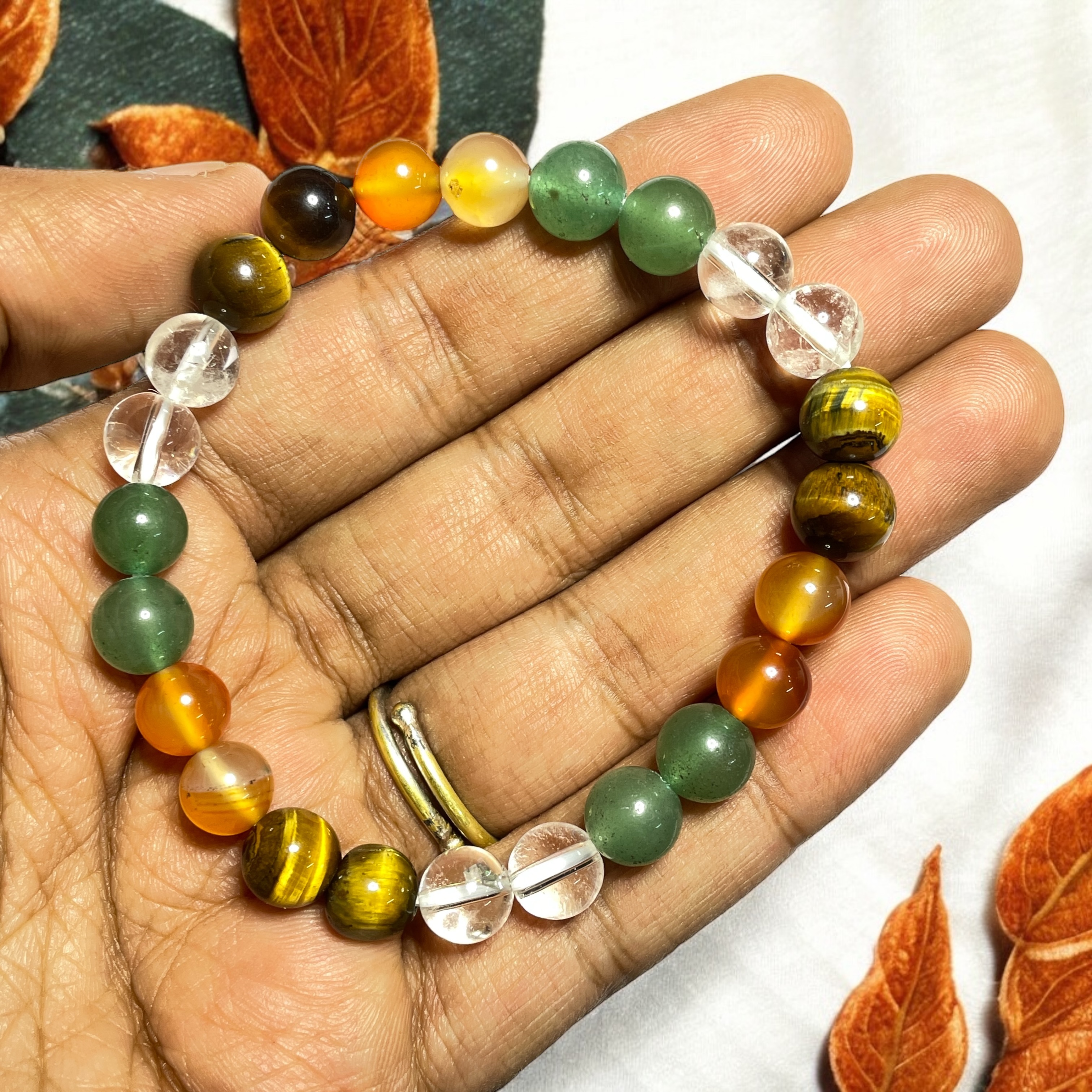 Positive Energy (Advance) Remedies & Intentions Bracelet Natural Made With Original Crystal Stone for Men Women Boy Girl Unisex 8mm Beads Stretchable Brand :- Rocksmins