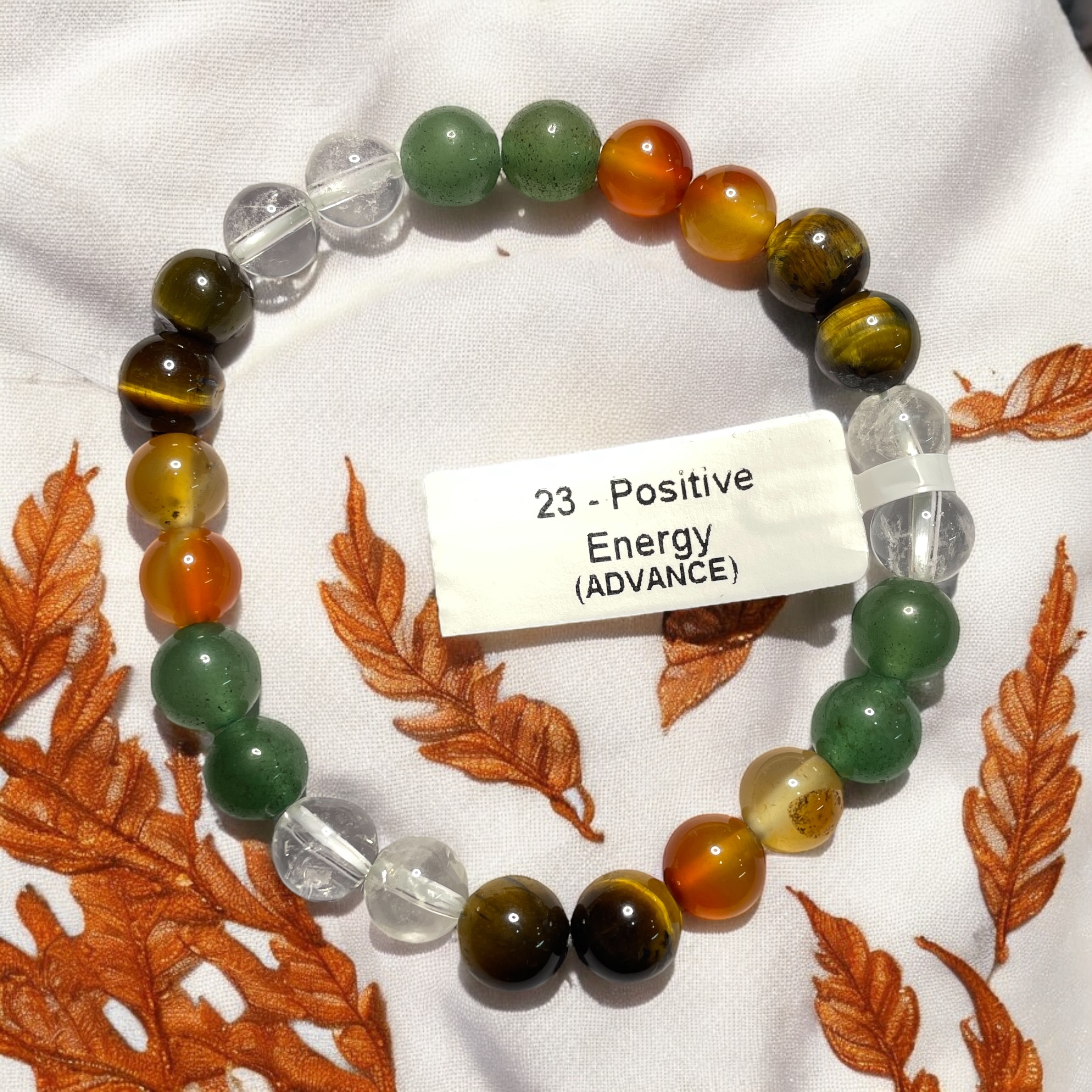 Positive Energy (Advance) Remedies & Intentions Bracelet Natural Made With Original Crystal Stone for Men Women Boy Girl Unisex 8mm Beads Stretchable Brand :- Rocksmins