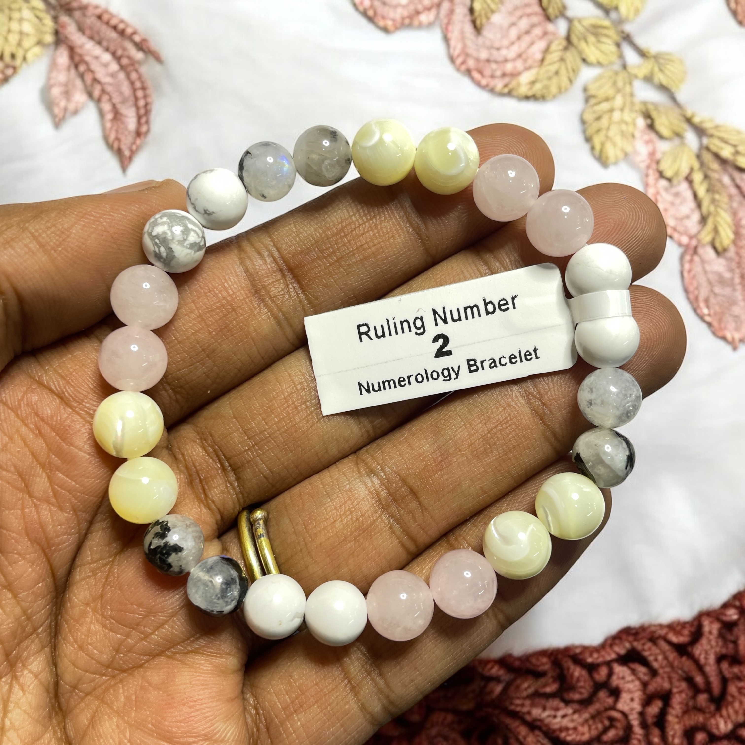 Ruling Number 2 Numerology Bracelet Natural Made With Original Crystal Stone for Men Women Boy Girl Unisex 8mm Beads Stretchable Brand :- Rocksmins