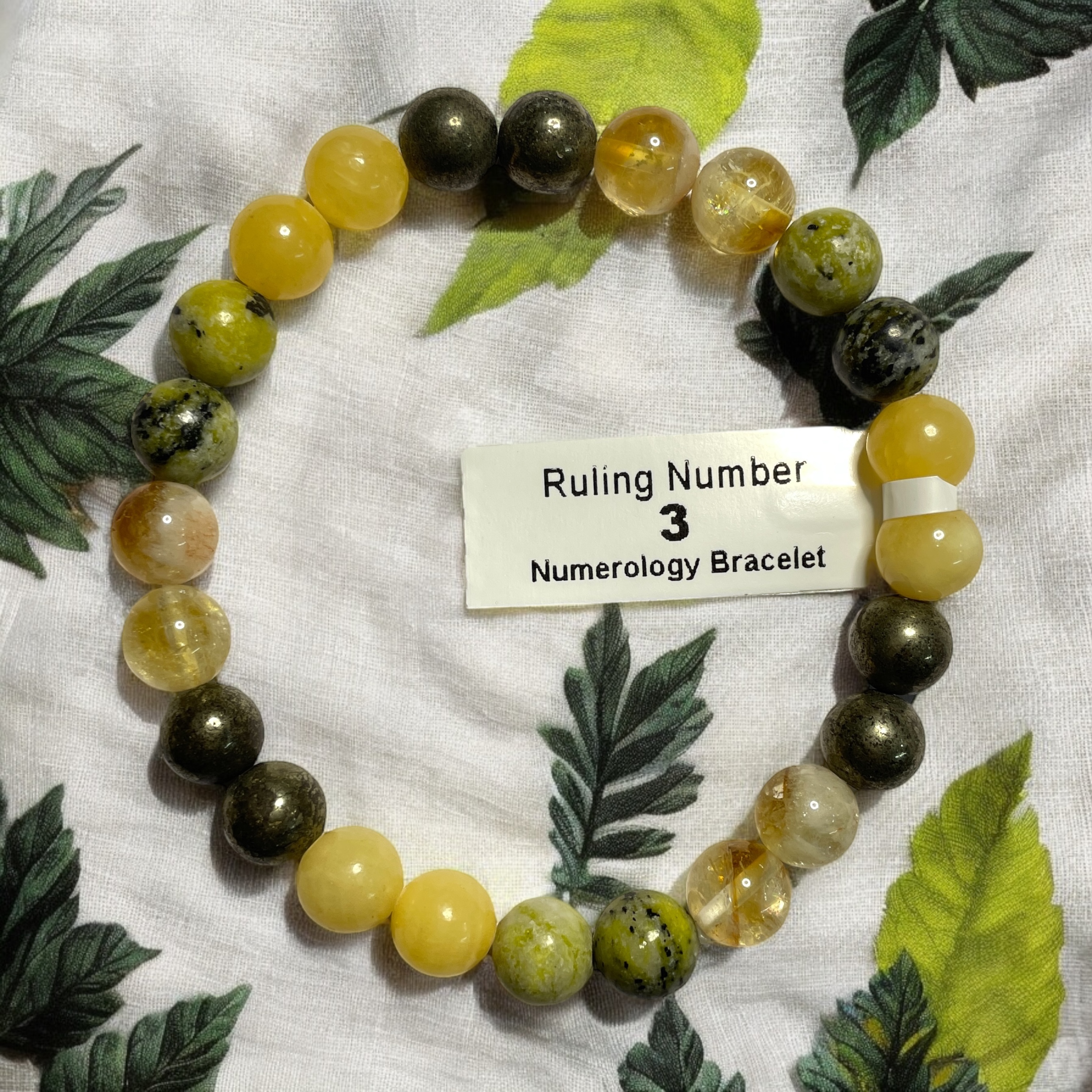 Ruling Number 3 Numerology Bracelet Natural Made With Original Crystal Stone for Men Women Boy Girl Unisex 8mm Beads Stretchable Brand :- Rocksmins
