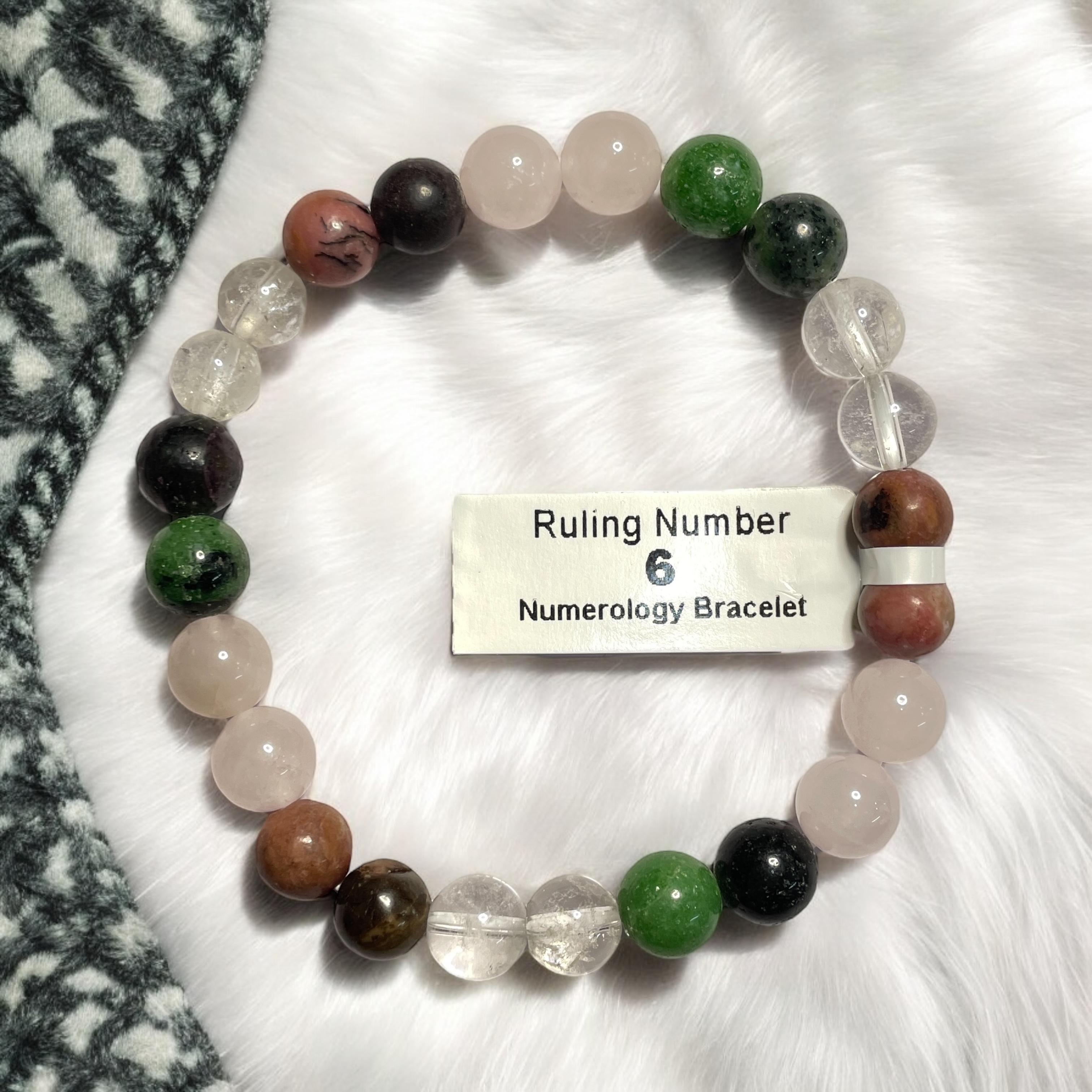 Ruling Number 6 Numerology Bracelet Natural Made With Original Crystal Stone for Men Women Boy Girl Unisex 8mm Beads Stretchable Brand :- Rocksmins