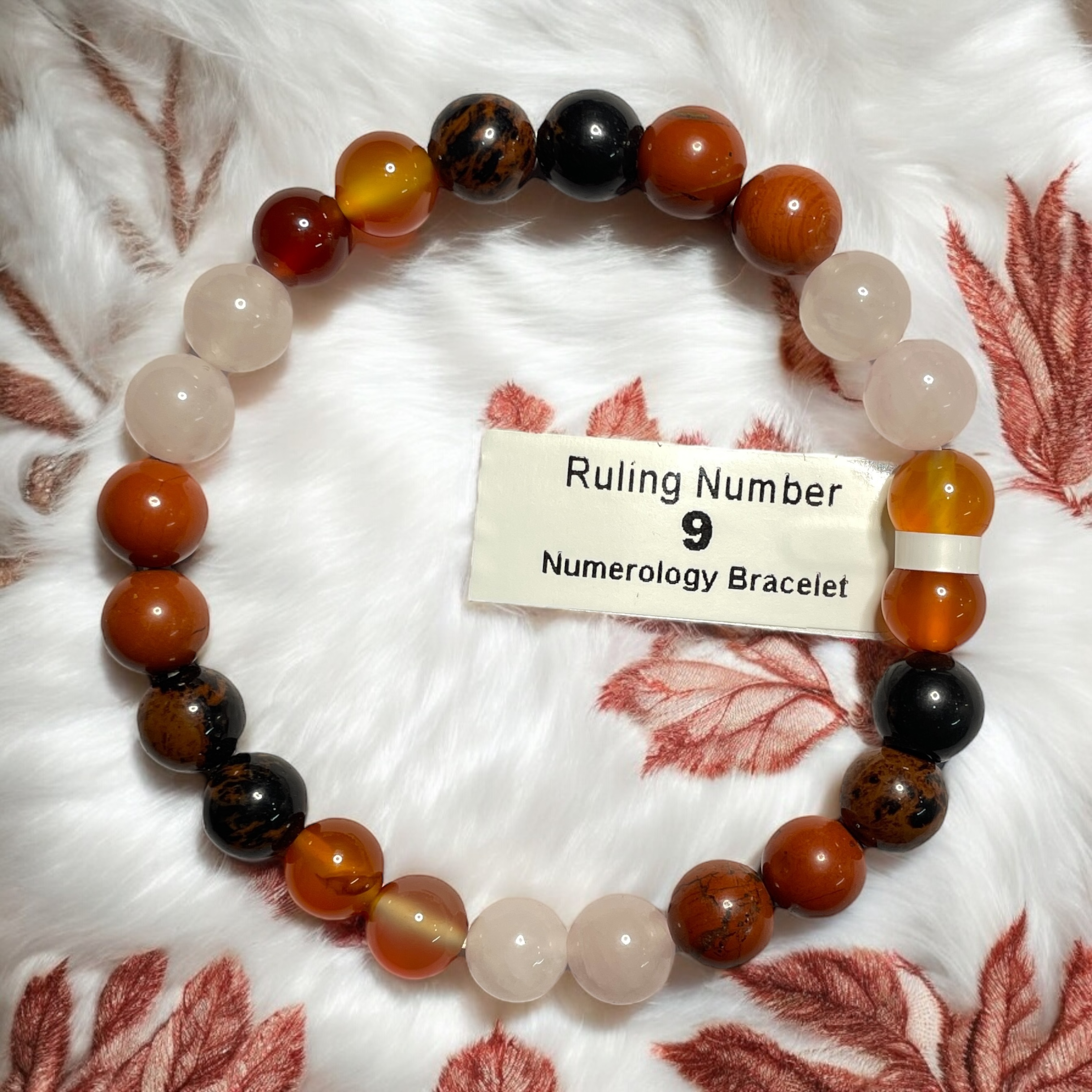 Ruling Number 9 Numerology Bracelet Natural Made With Original Crystal Stone for Men Women Boy Girl Unisex 8mm Beads Stretchable Brand :- Rocksmins