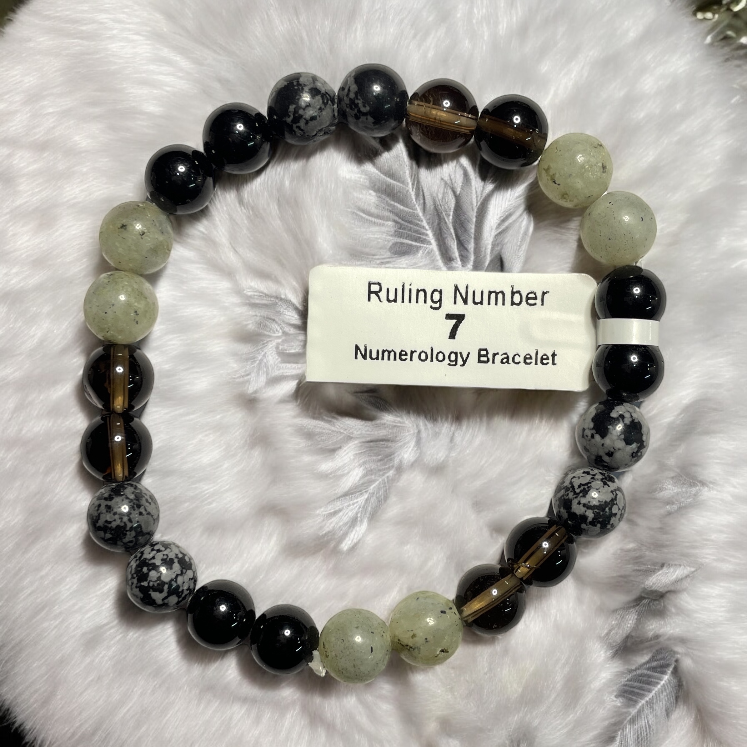 Ruling Number 7 Numerology Bracelet Natural Made With Original Crystal Stone for Men Women Boy Girl Unisex 8mm Beads Stretchable Brand :- Rocksmins