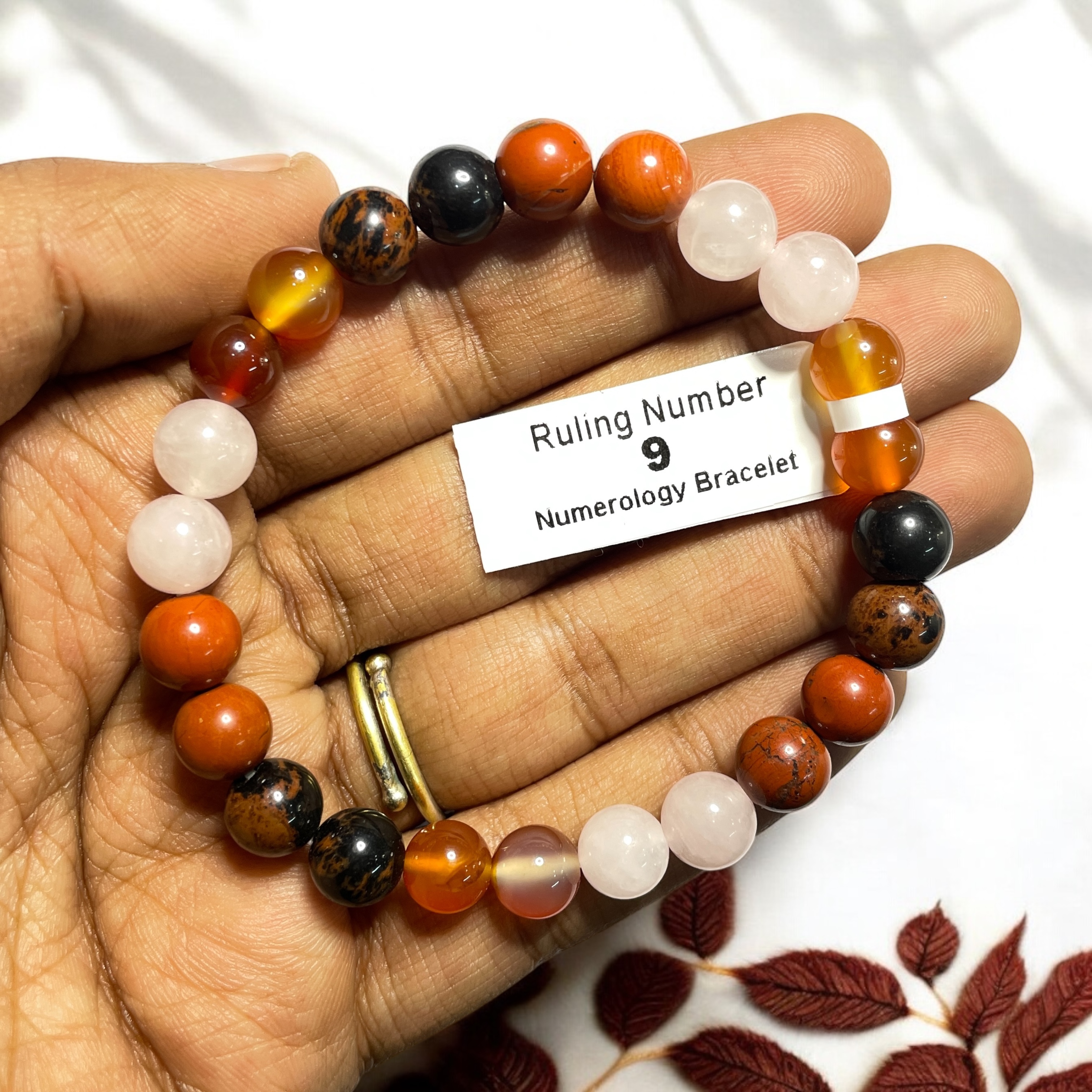 Ruling Number 9 Numerology Bracelet Natural Made With Original Crystal Stone for Men Women Boy Girl Unisex 8mm Beads Stretchable Brand :- Rocksmins