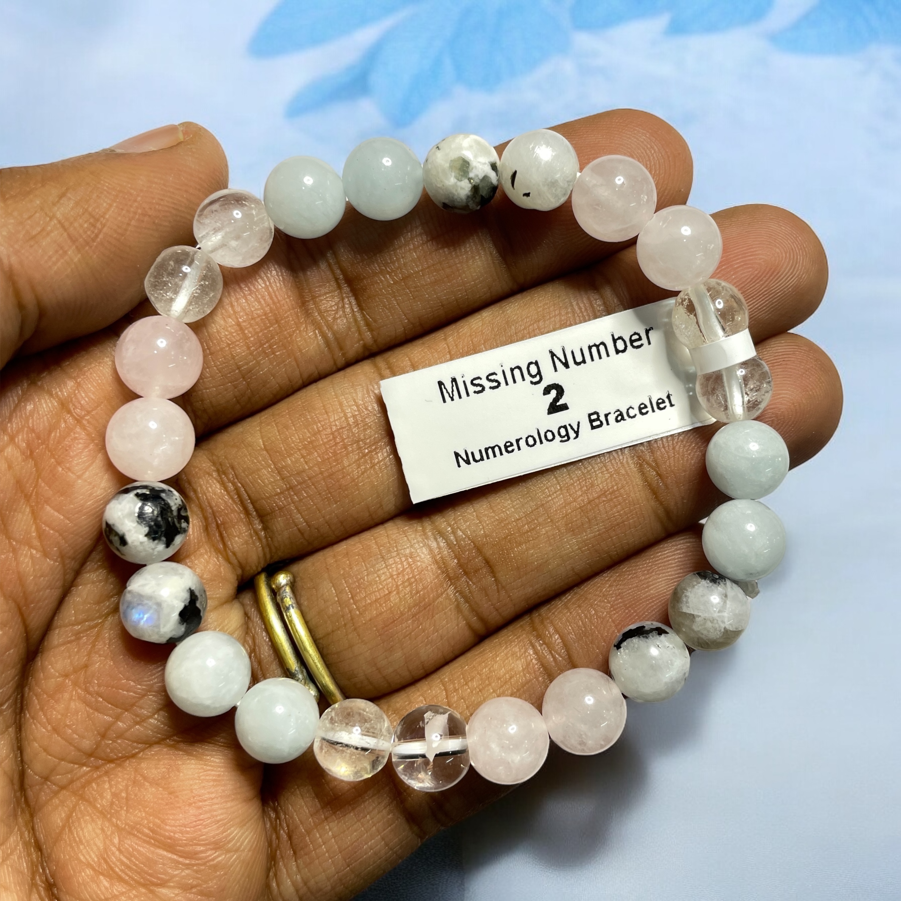 Missing Number 2 Numerology Bracelet Natural Made With Original Crystal Stone for Men Women Boy Girl Unisex 8mm Beads Stretchable Brand :- Rocksmins
