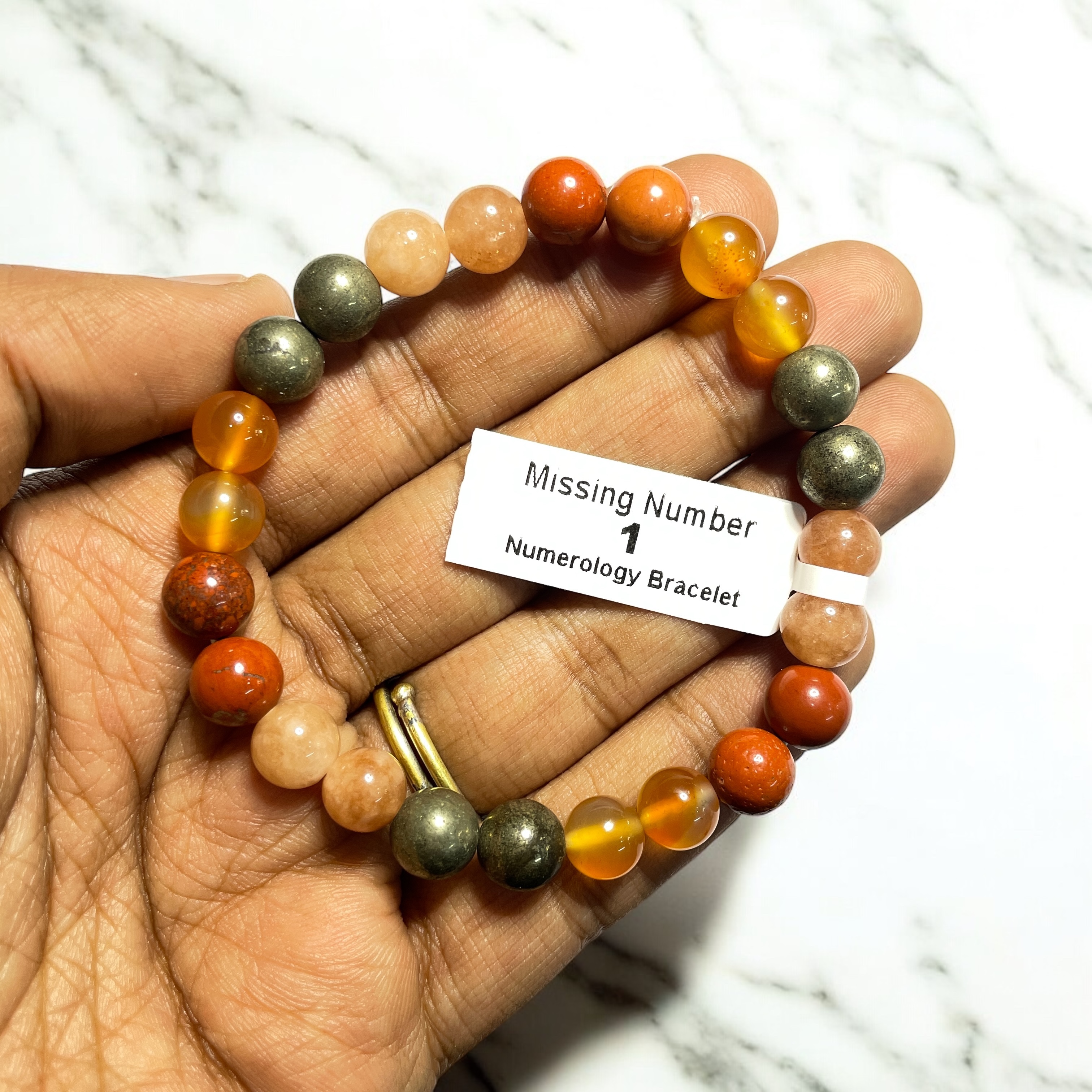 Missing Number 1 Numerology Bracelet Natural Made With Original Crystal Stone for Men Women Boy Girl Unisex 8mm Beads Stretchable Brand :- Rocksmins