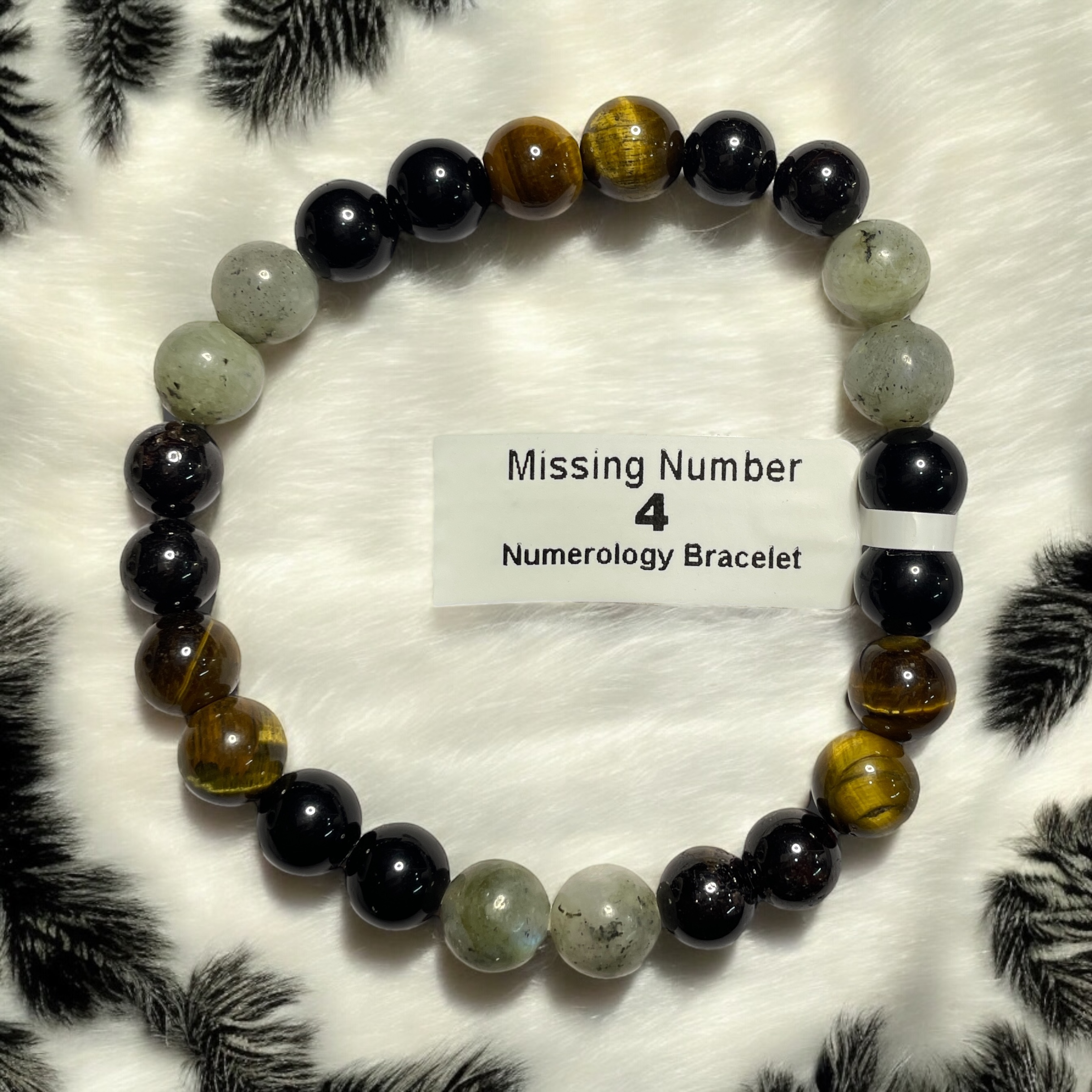 Missing Number 4 Numerology Bracelet Natural Made With Original Crystal Stone for Men Women Boy Girl Unisex 8mm Beads Stretchable Brand :- Rocksmins