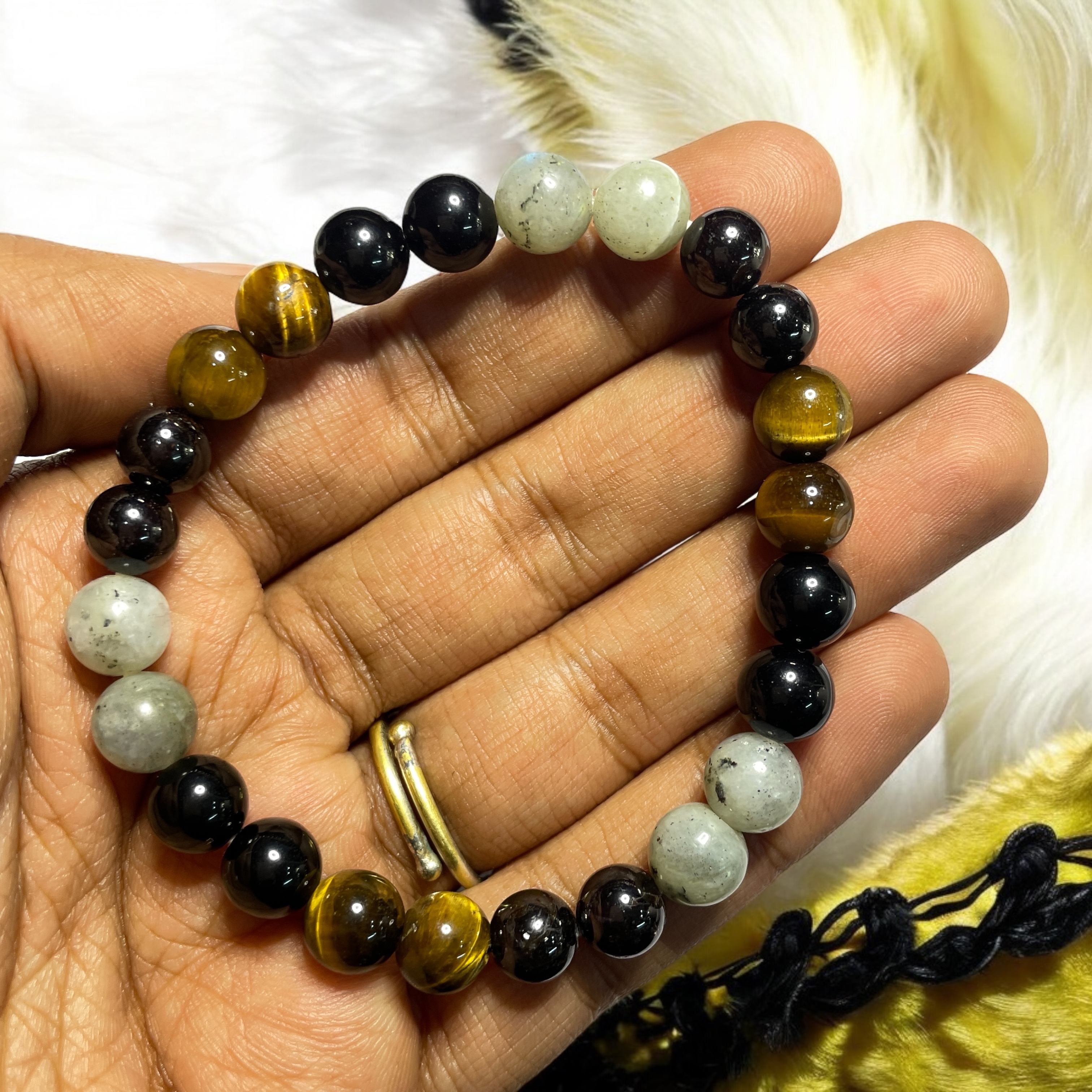 Missing Number 4 Numerology Bracelet Natural Made With Original Crystal Stone for Men Women Boy Girl Unisex 8mm Beads Stretchable Brand :- Rocksmins