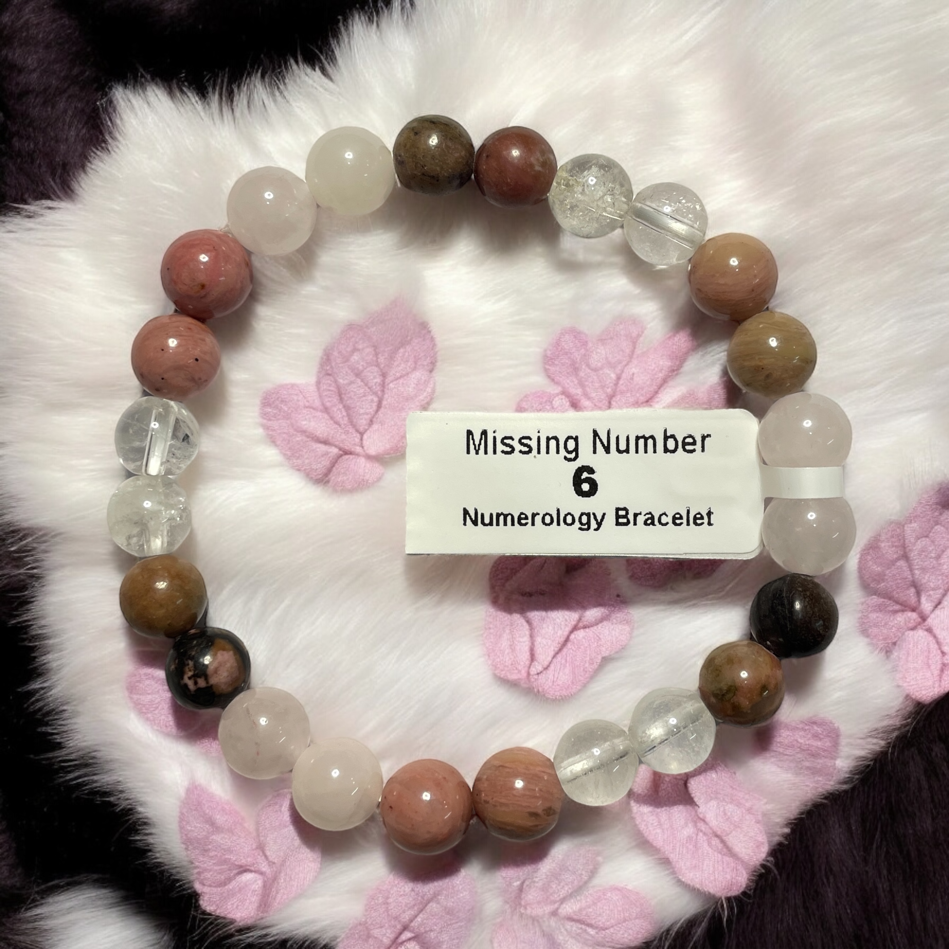 Missing Number 6 Numerology Bracelet Natural Made With Original Crystal Stone for Men Women Boy Girl Unisex 8mm Beads Stretchable Brand :- Rocksmins