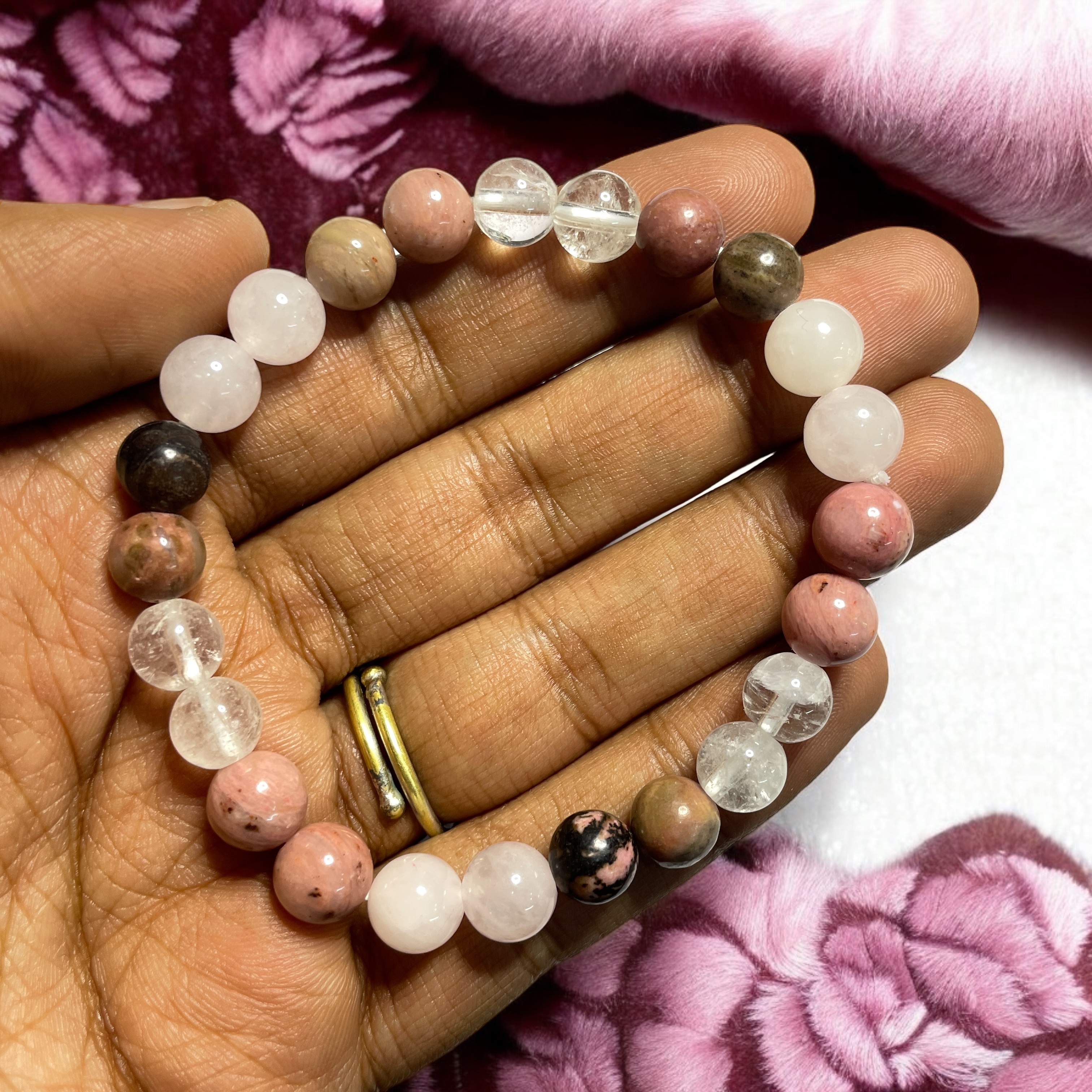 Missing Number 6 Numerology Bracelet Natural Made With Original Crystal Stone for Men Women Boy Girl Unisex 8mm Beads Stretchable Brand :- Rocksmins