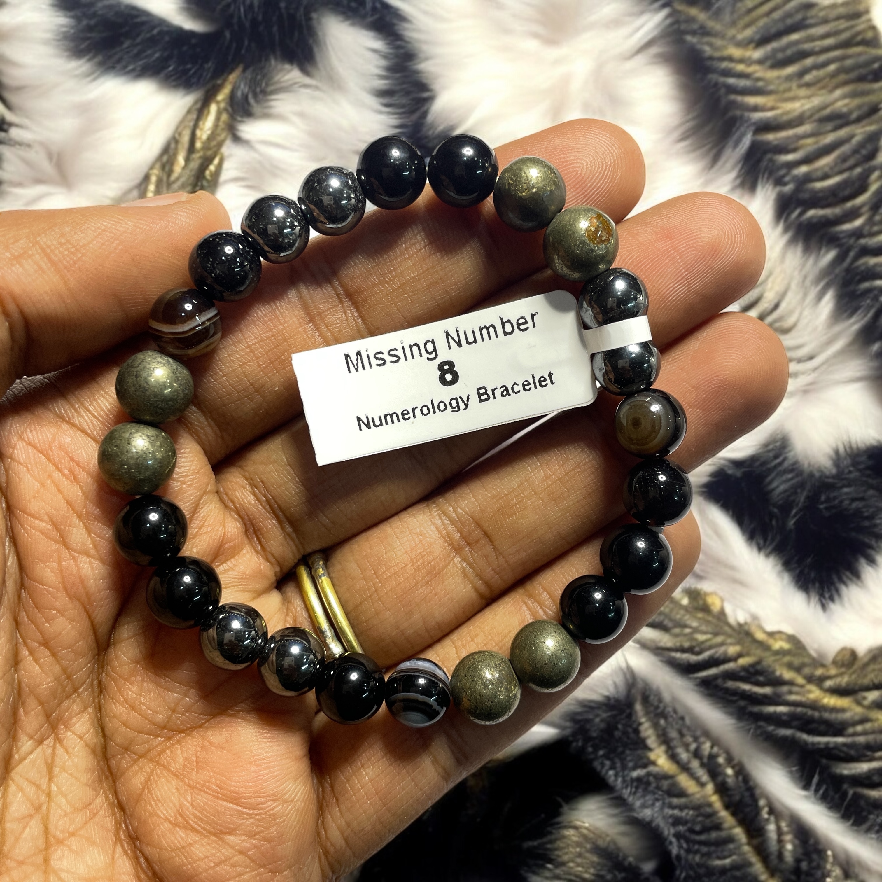 Missing Number 8 Numerology Bracelet Natural Made With Original Crystal Stone for Men Women Boy Girl Unisex 8mm Beads Stretchable Brand :- Rocksmins