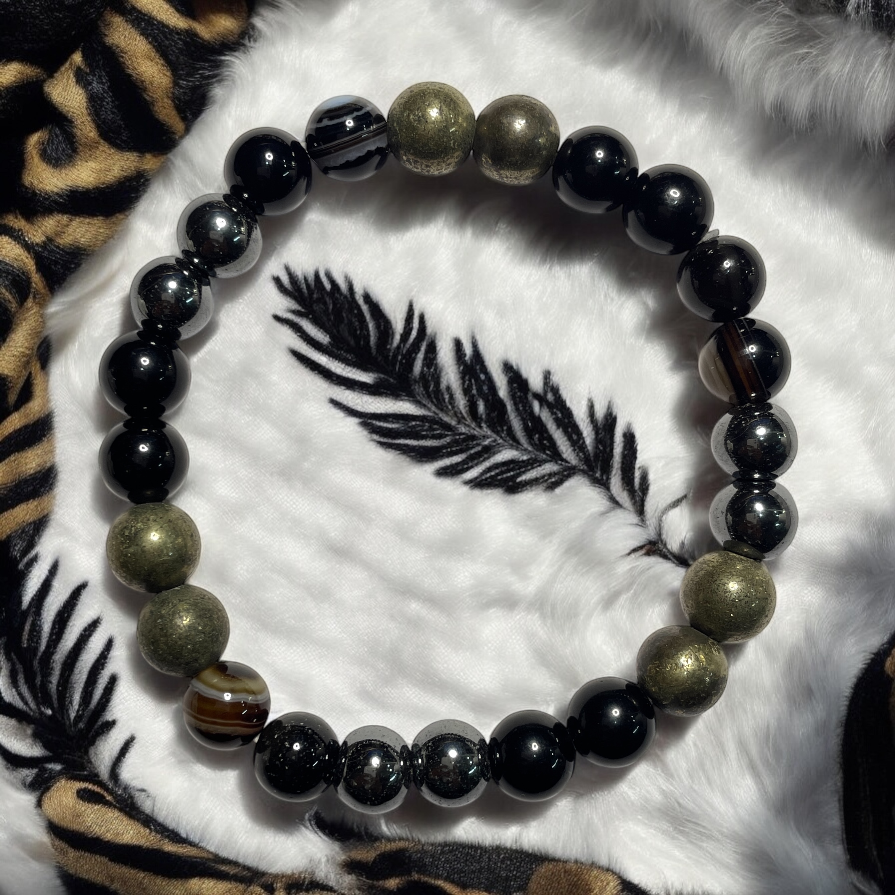 Missing Number 8 Numerology Bracelet Natural Made With Original Crystal Stone for Men Women Boy Girl Unisex 8mm Beads Stretchable Brand :- Rocksmins