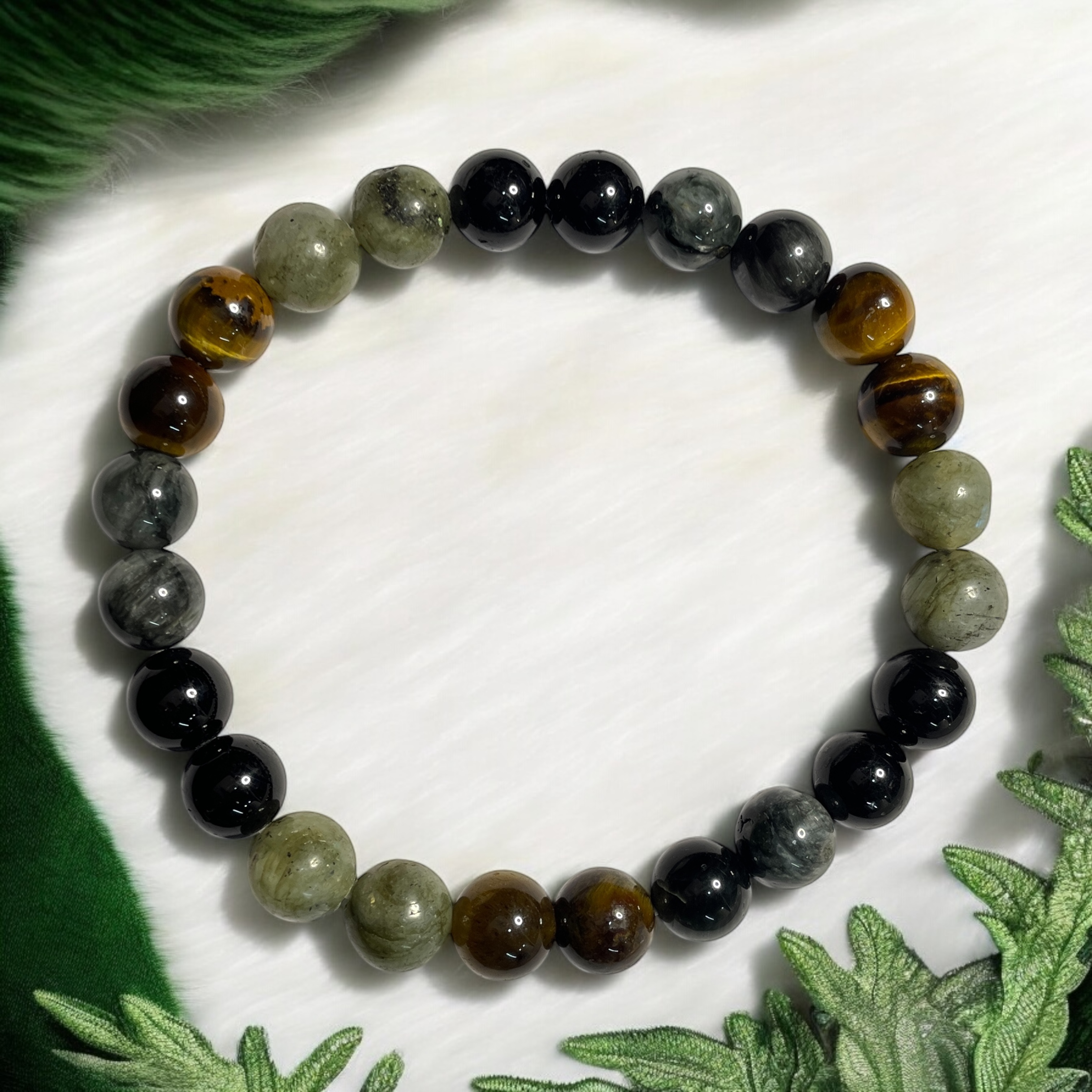 Missing Number 7 Numerology Bracelet Natural Made With Original Crystal Stone for Men Women Boy Girl Unisex 8mm Beads Stretchable Brand :- Rocksmins