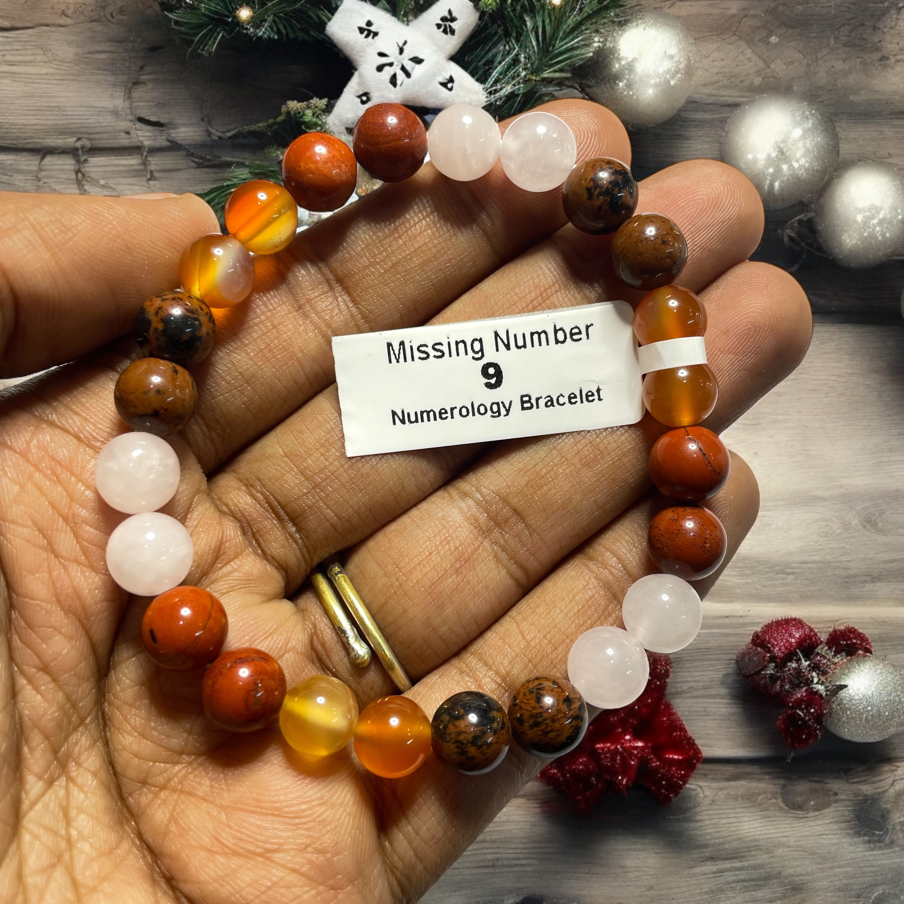 Missing Number 9 Numerology Bracelet Natural Made With Original Crystal Stone for Men Women Boy Girl Unisex 8mm Beads Stretchable Brand :- Rocksmins