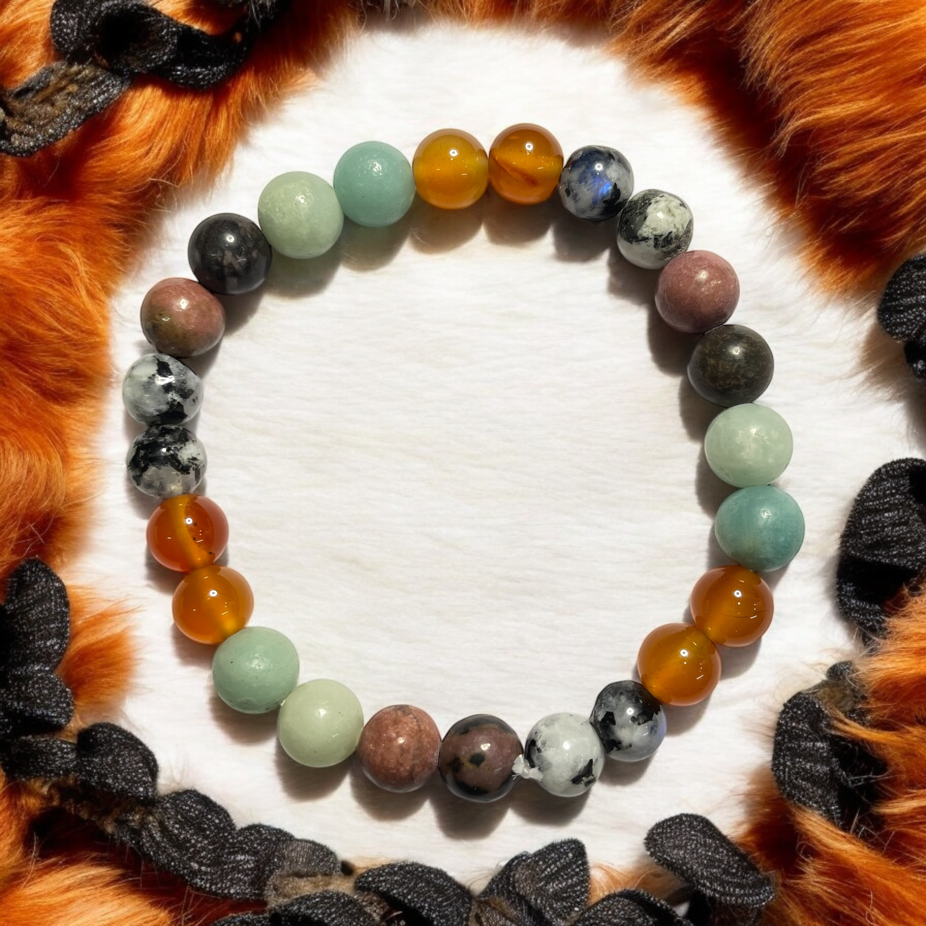 04 Rocksmins Bracelet for Cancer (Kark) (Advance) Zodiac Sign Natural Original Crystal Real Stone for Men Women Boy Girl Unisex 8mm Beads Stretchable