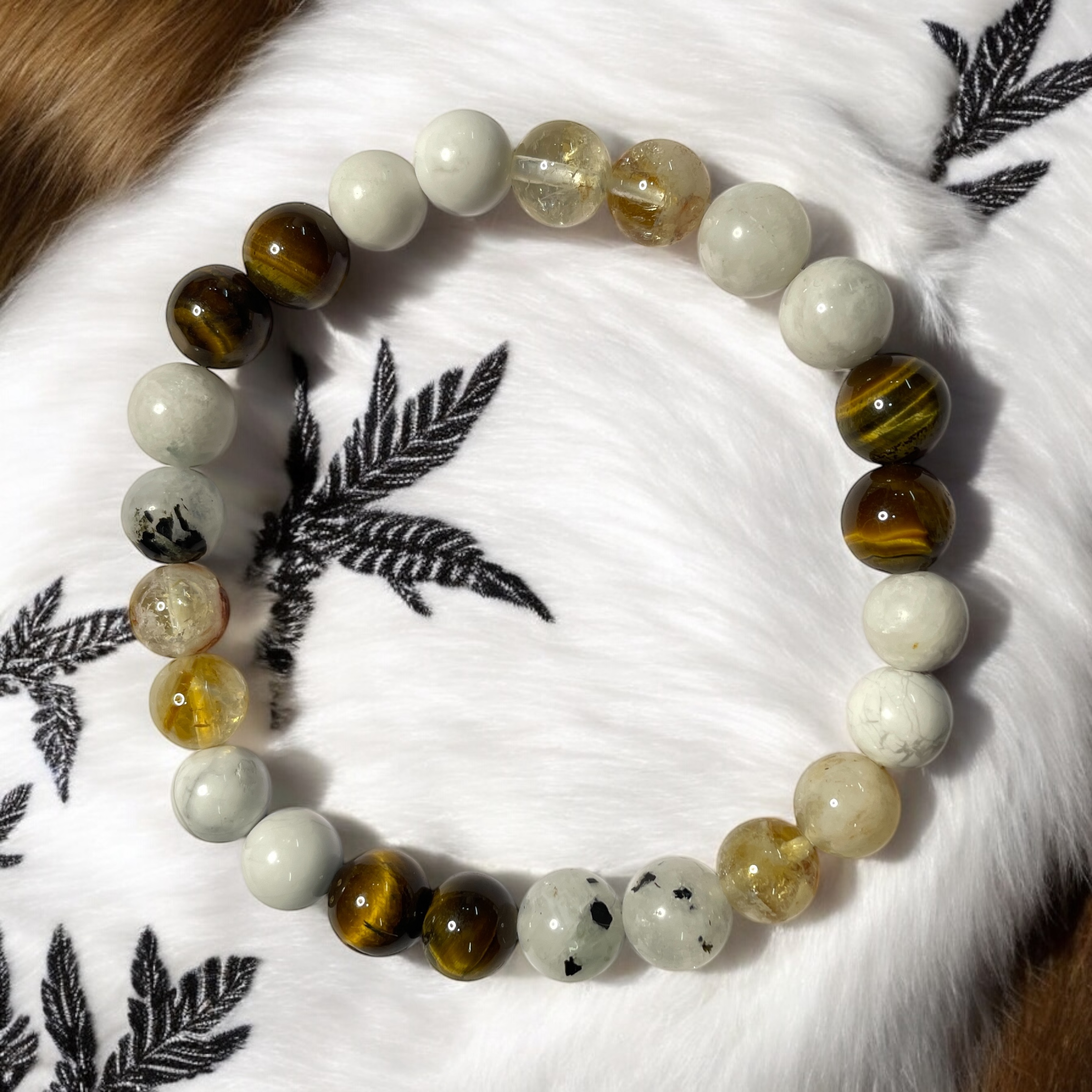 03 Rocksmins Bracelet for Gemini (Mithun)(Advance) Zodiac Sign Natural Original Crystal Real Stone for Men Women Boy Girl Unisex 8mm Beads Stretchable