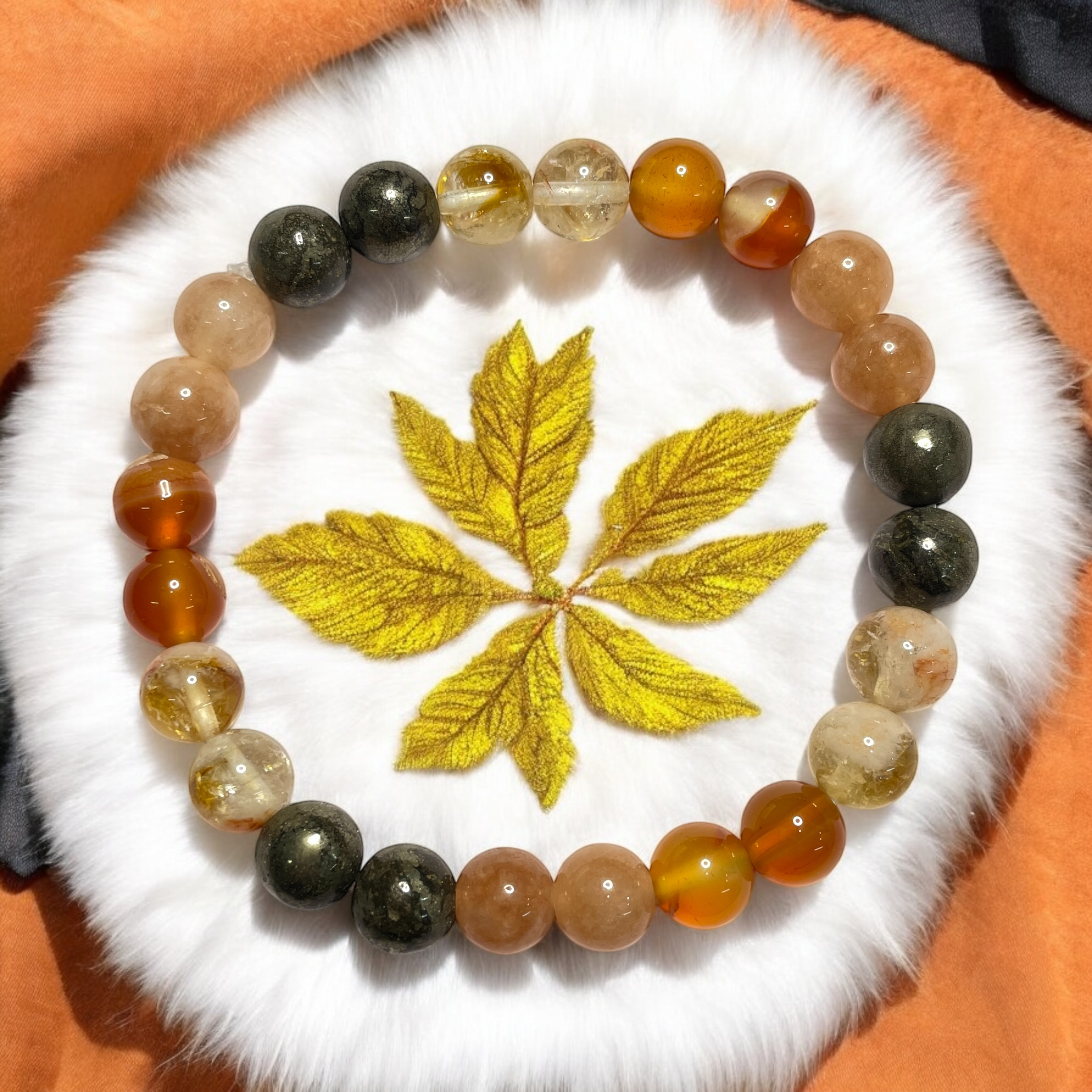 05 Rocksmins Bracelet for Leo (Singh) (Advance) Zodiac Sign Natural Original Crystal Real Stone for Men Women Boy Girl Unisex 8mm Beads Stretchable