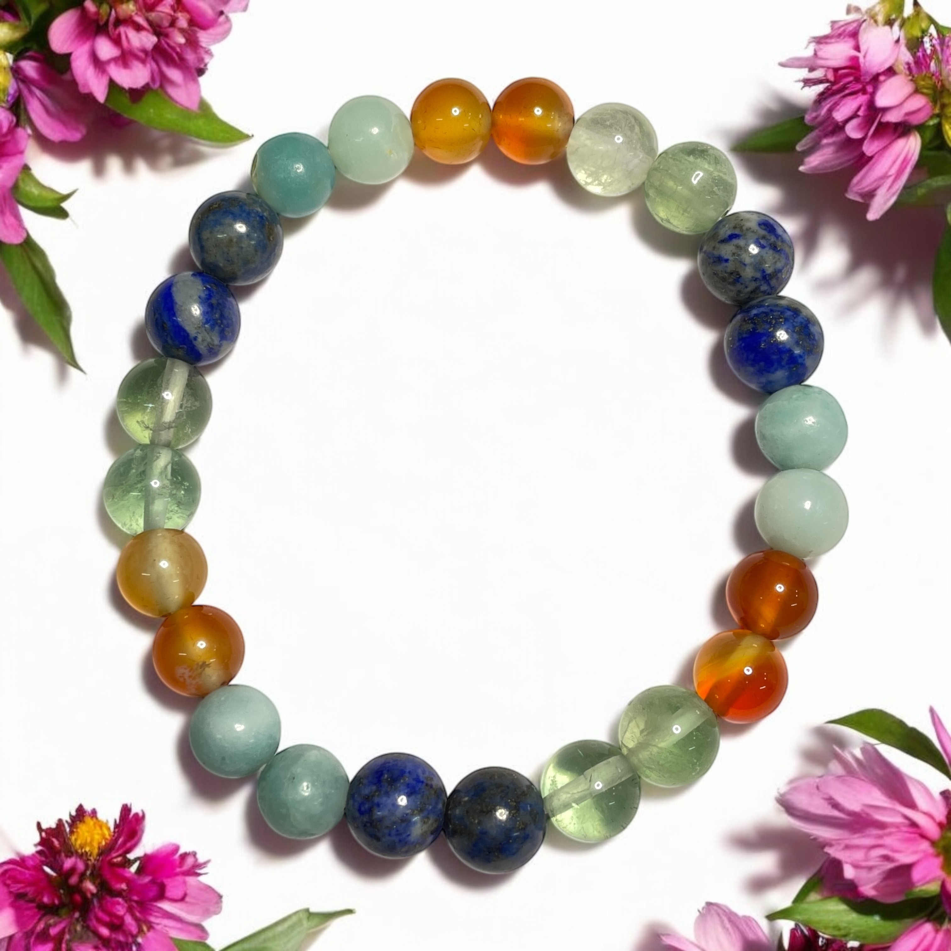 06 Rocksmins Bracelet for Virgo (Kanya) (Advance) Zodiac Sign Natural Original Crystal Real Stone for Men Women Boy Girl Unisex 8mm Beads Stretchable