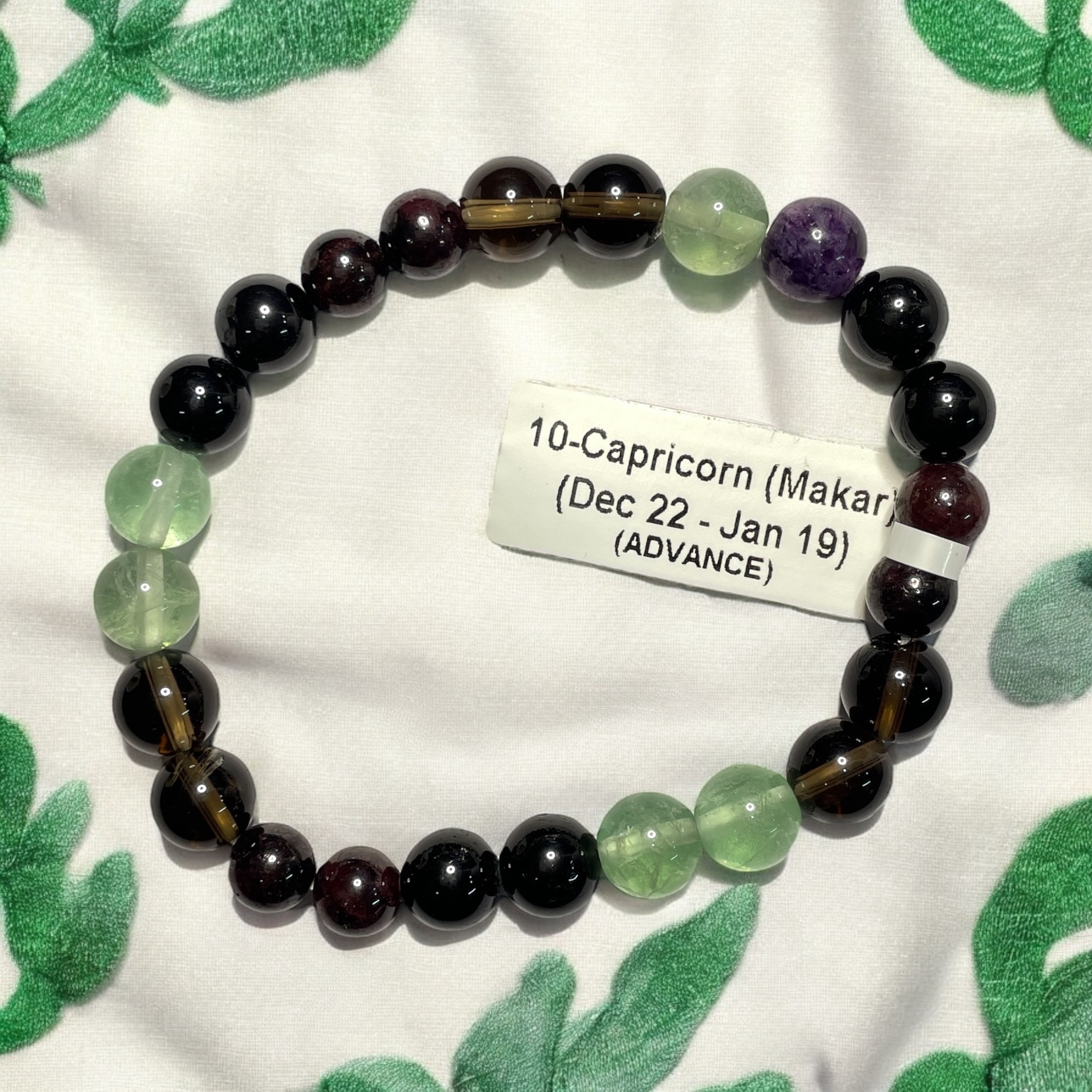 10 Rocksmins Bracelet for Capricorn (Makar) (Advance) Zodiac Sign Natural Original Crystal Real Stone for Men Women Boy Girl Unisex 8mm Beads Stretchable