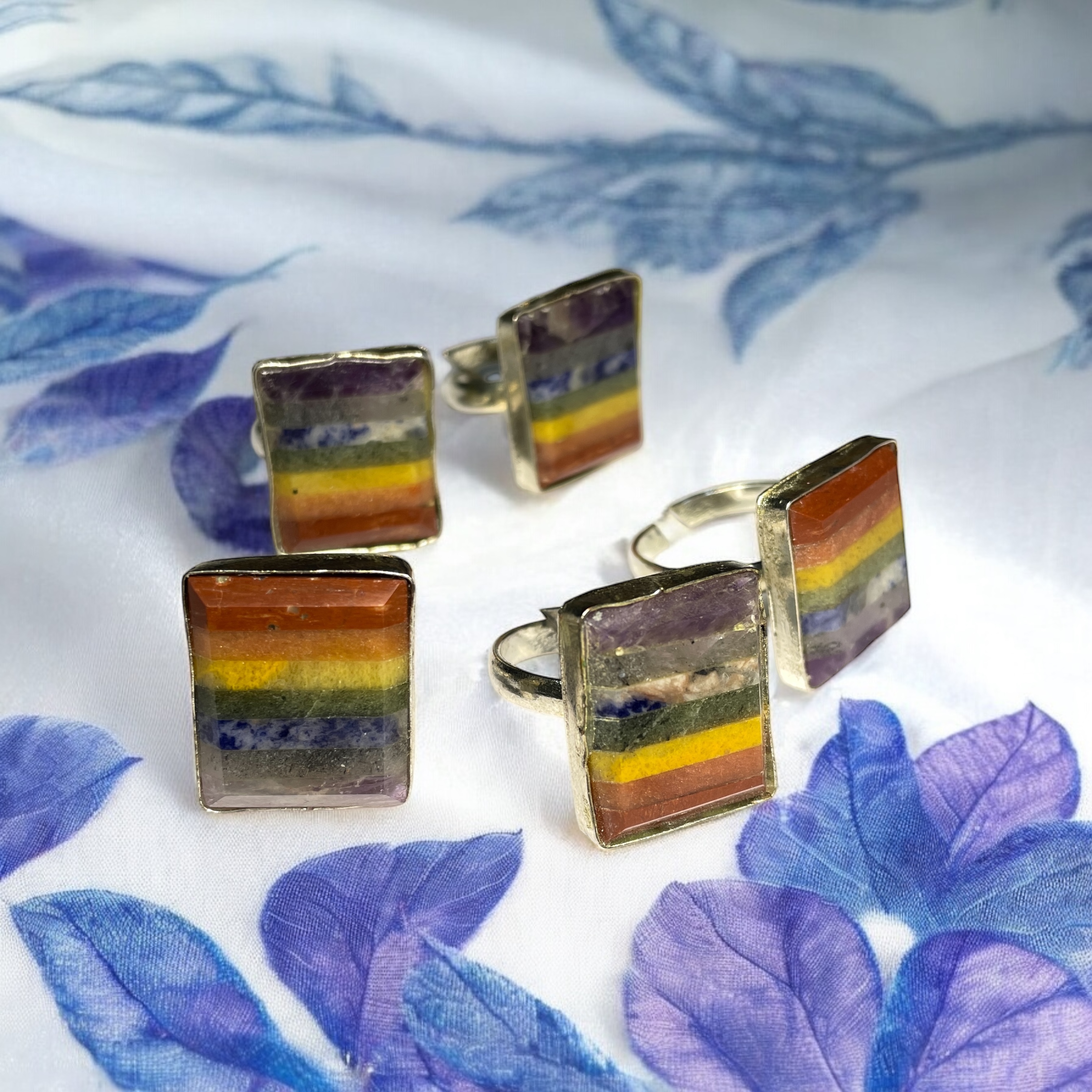 7 Chakra Crystal Ring Natural Made With Original Crystal Stone for Men Women Boy Girl Unisex Brand :- Rocksmins