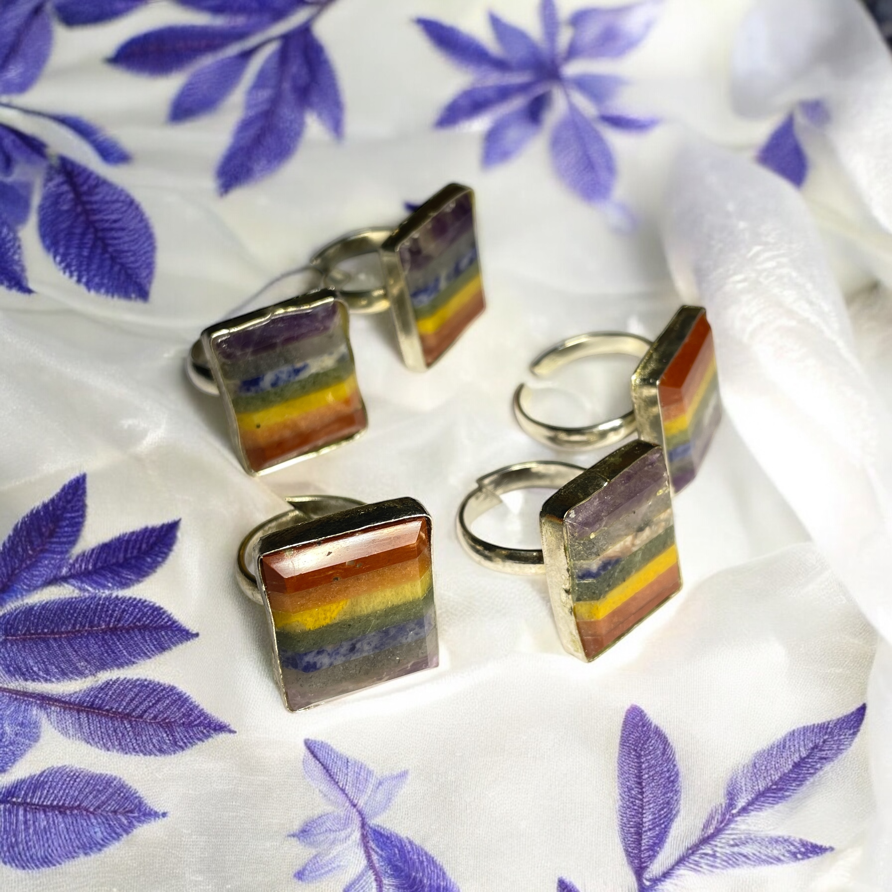 7 Chakra Crystal Ring Natural Made With Original Crystal Stone for Men Women Boy Girl Unisex Brand :- Rocksmins